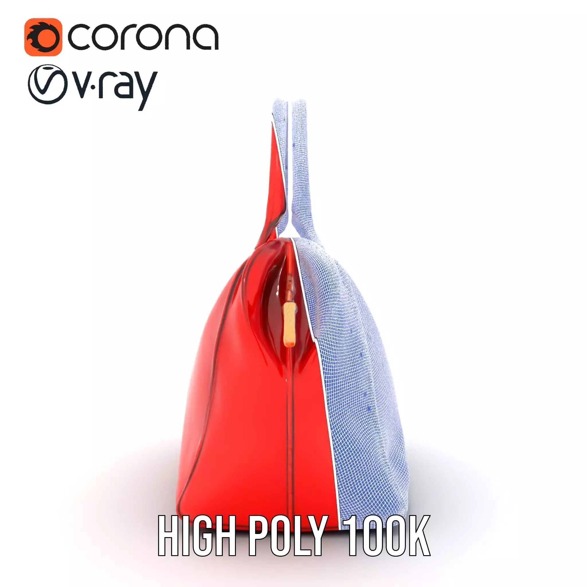 Vibrant Red Handbag model pack Low-poly 3D model_33