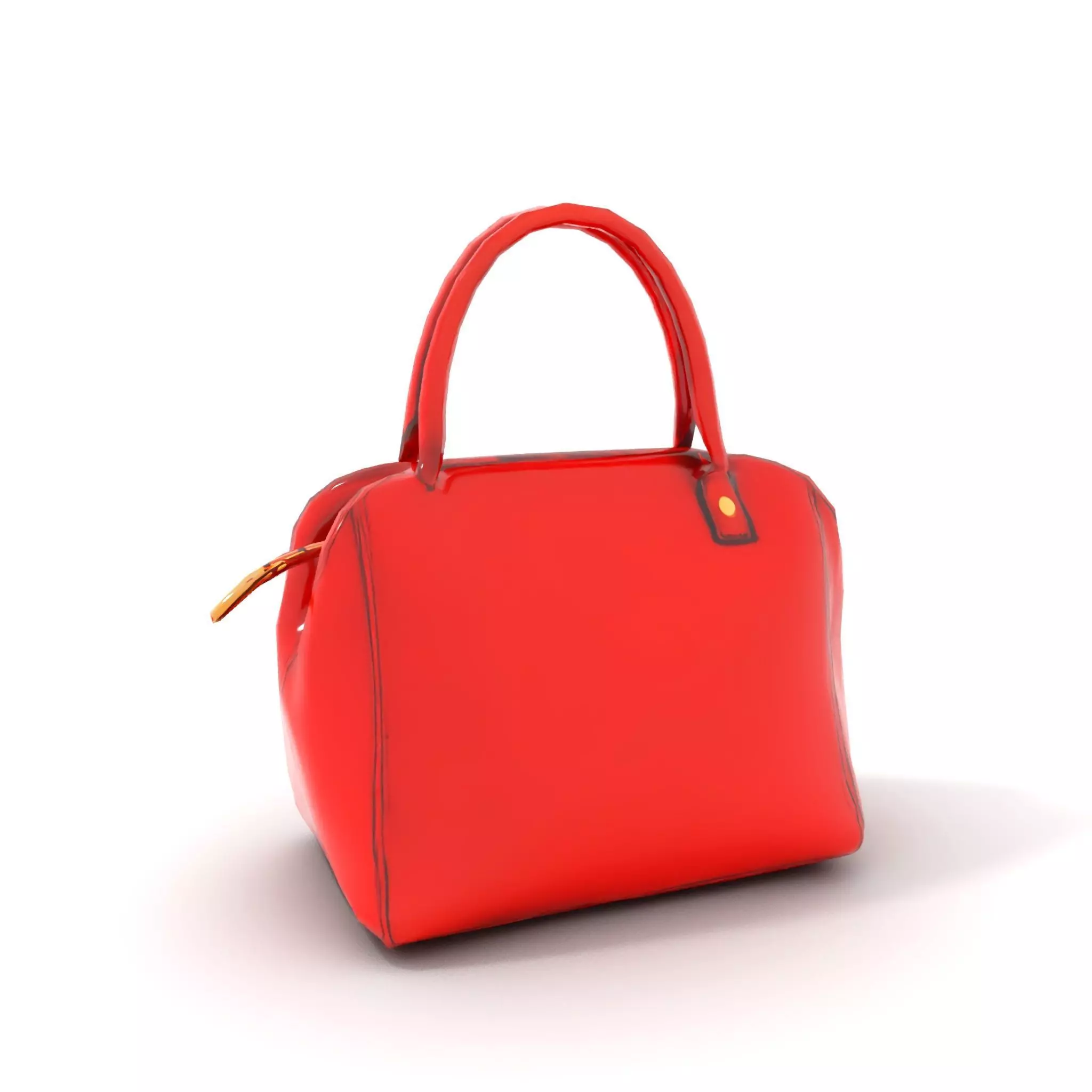 Vibrant Red Handbag model pack Low-poly 3D model_12