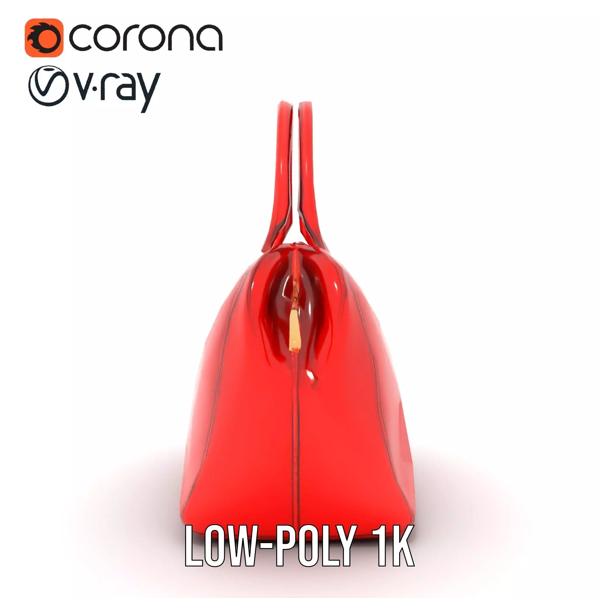 Vibrant Red Handbag model pack Low-poly 3D model_14
