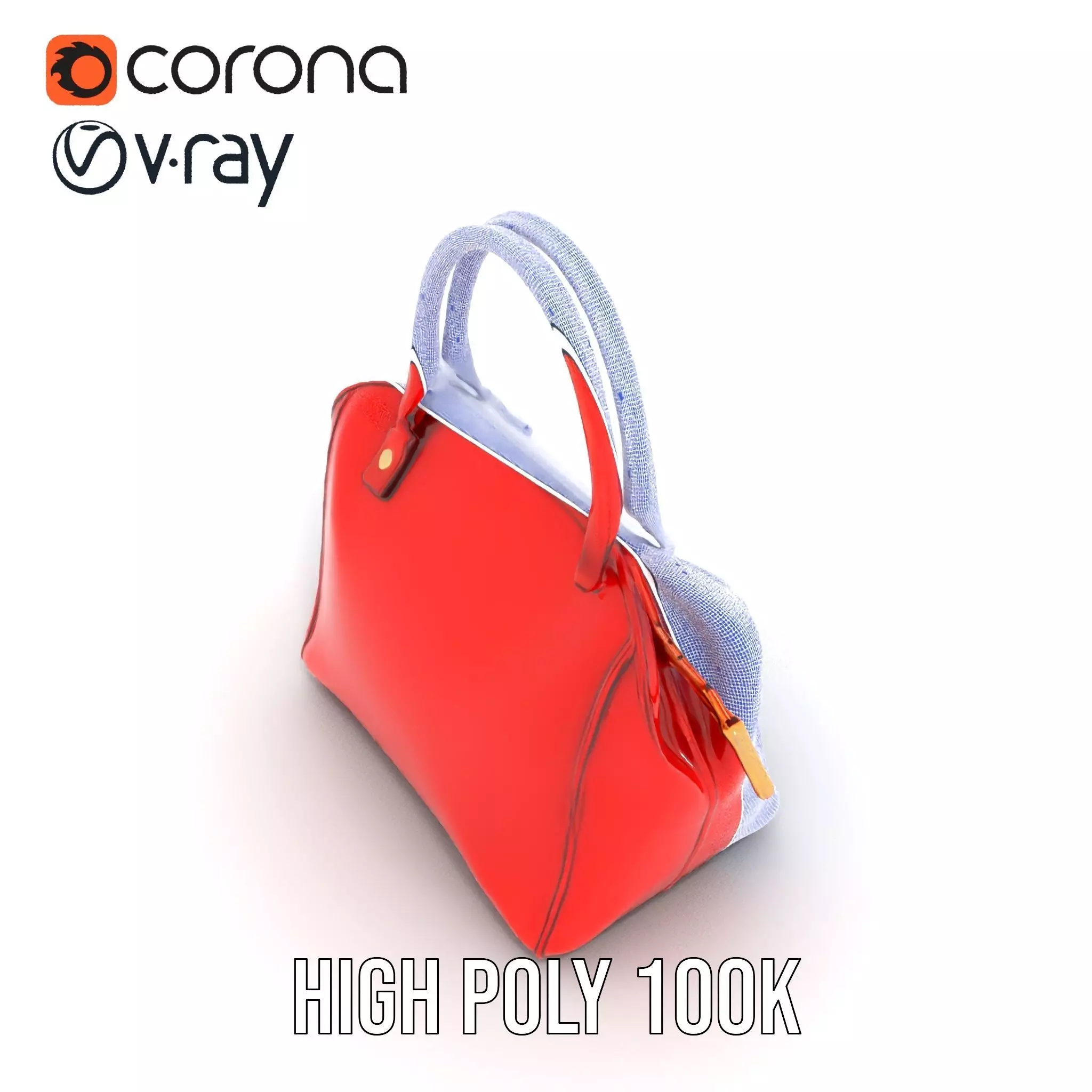 Vibrant Red Handbag model pack Low-poly 3D model_34