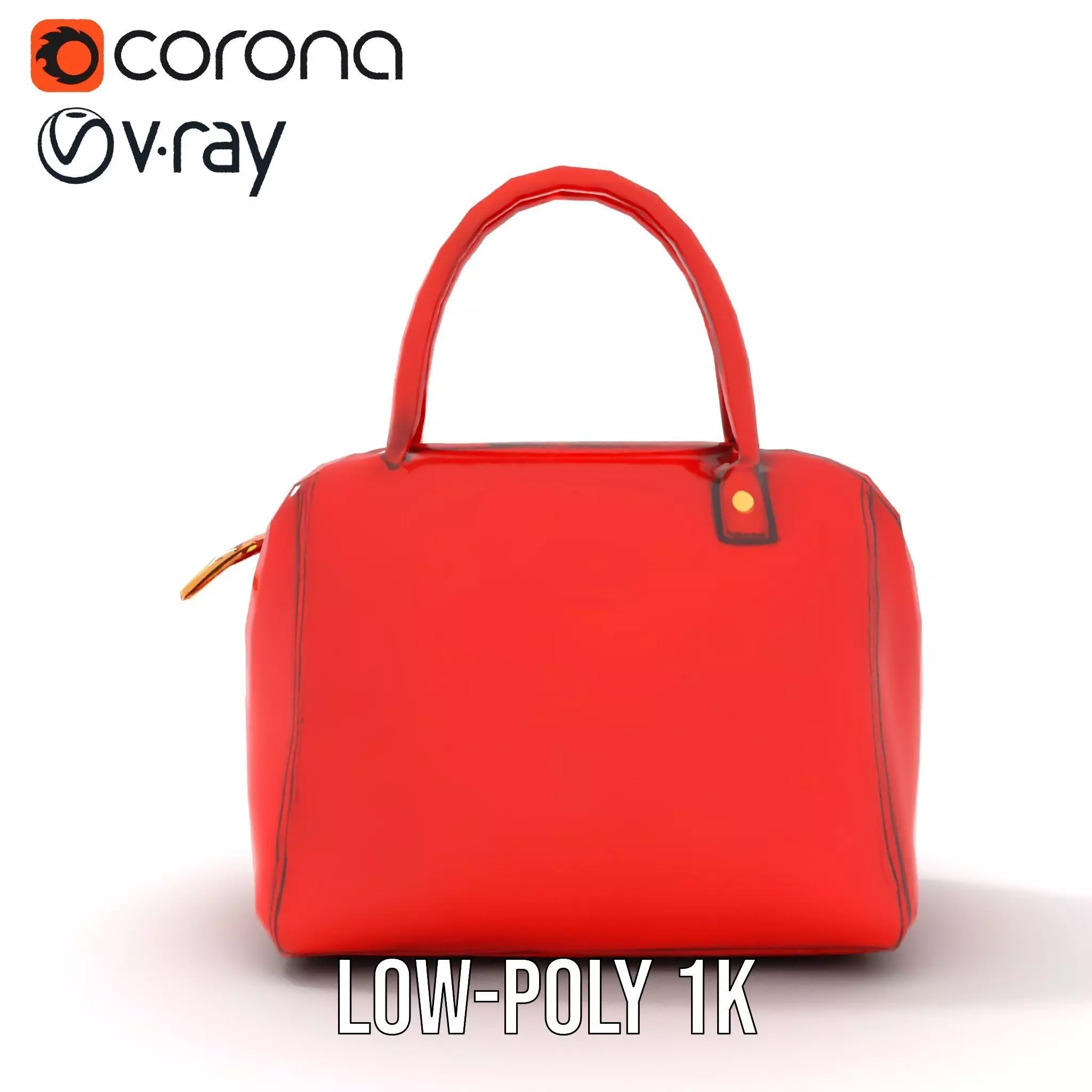 Vibrant Red Handbag model pack Low-poly 3D model_9