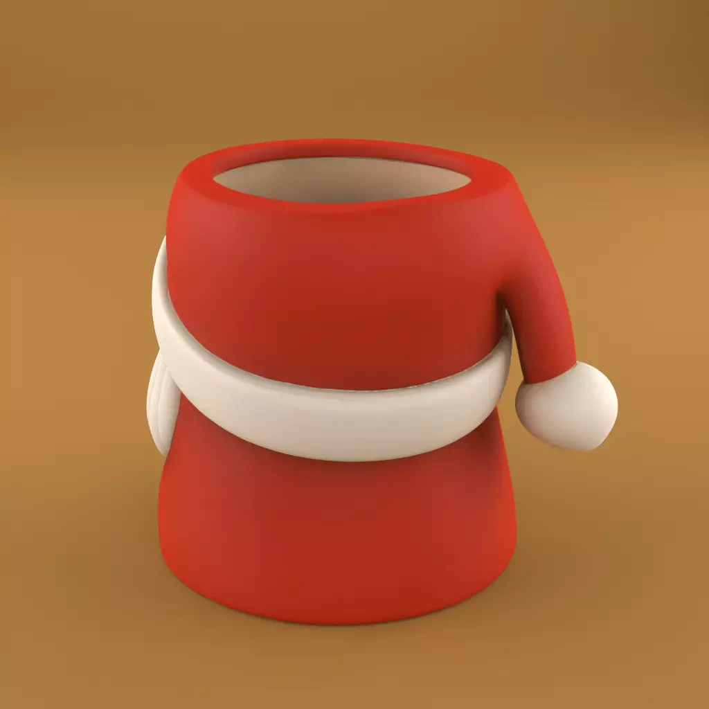 Santa Sweet Storage Candy Candle and Planter 3D print model_2