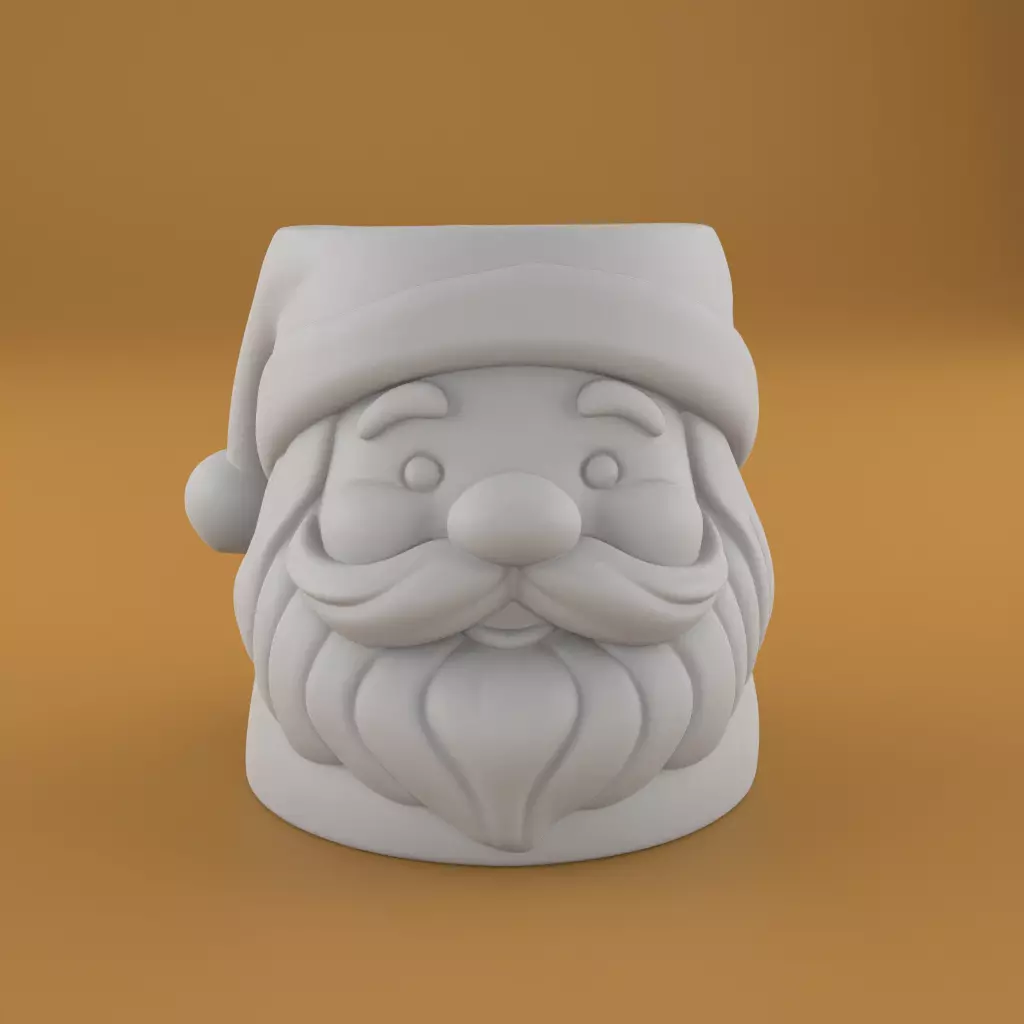 Santa Sweet Storage Candy Candle and Planter 3D print model_4