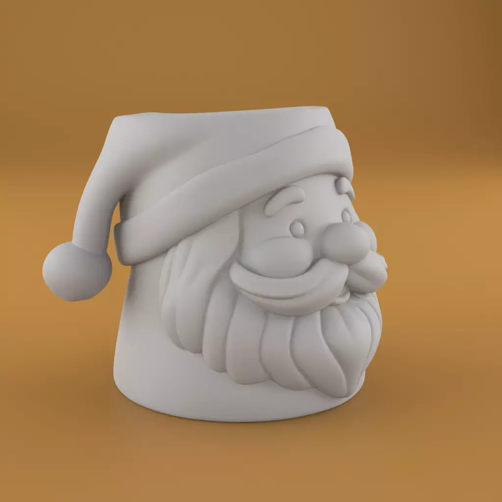 Santa Sweet Storage Candy Candle and Planter 3D print model_7