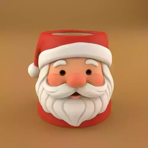 Santa Sweet Storage Candy Candle and Planter 3D print model