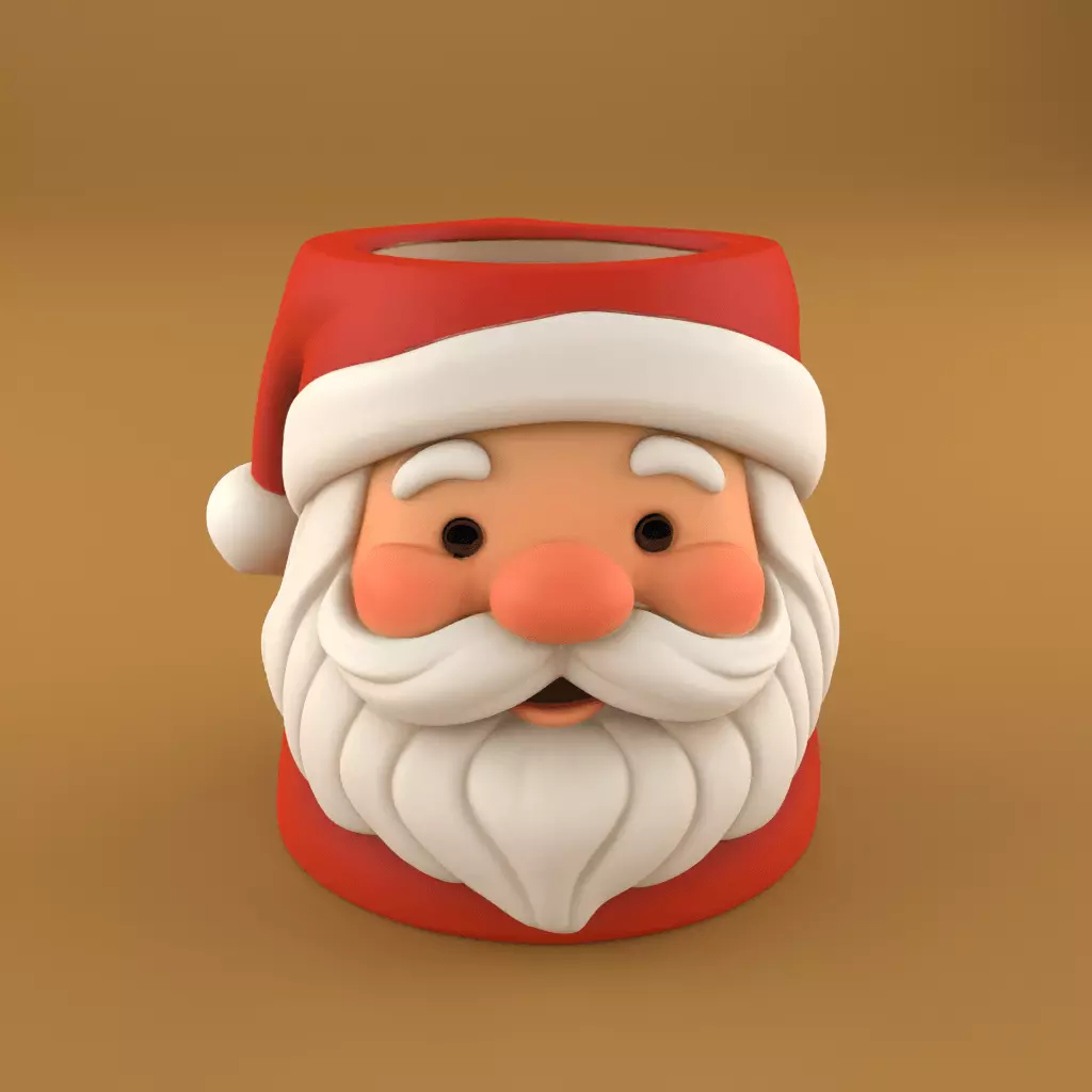 Santa Sweet Storage Candy Candle and Planter 3D print model_0