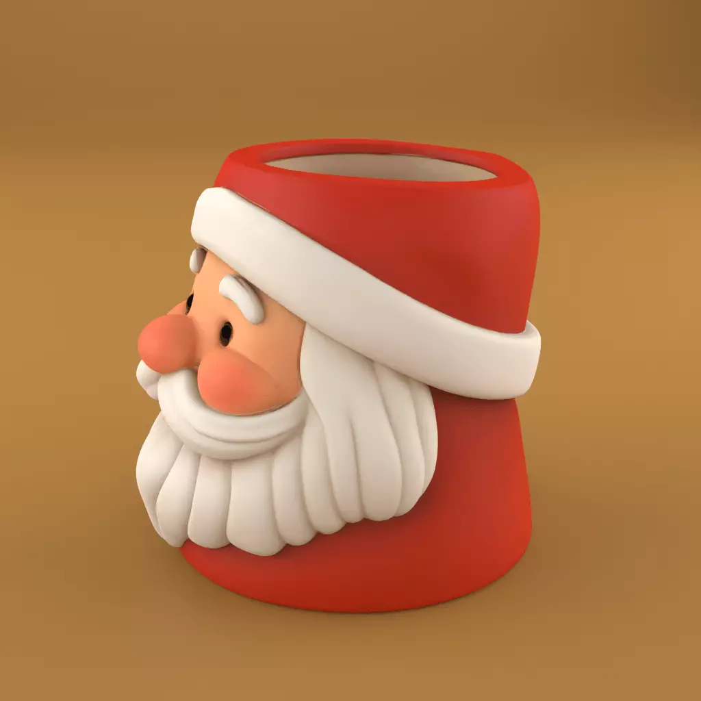 Santa Sweet Storage Candy Candle and Planter 3D print model_1
