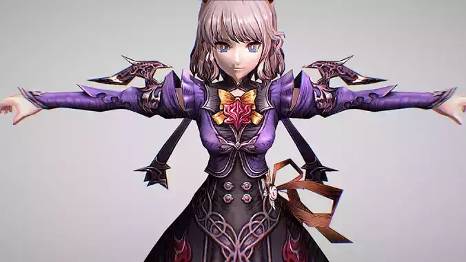 Alaya - Glimmer Eyed Dual Gunner - Final Fantasy Brave Exvius Low-poly 3D model