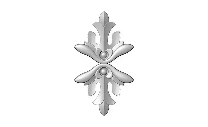 Mirrored floral rosette applique carving molding relief onlay 3D print model