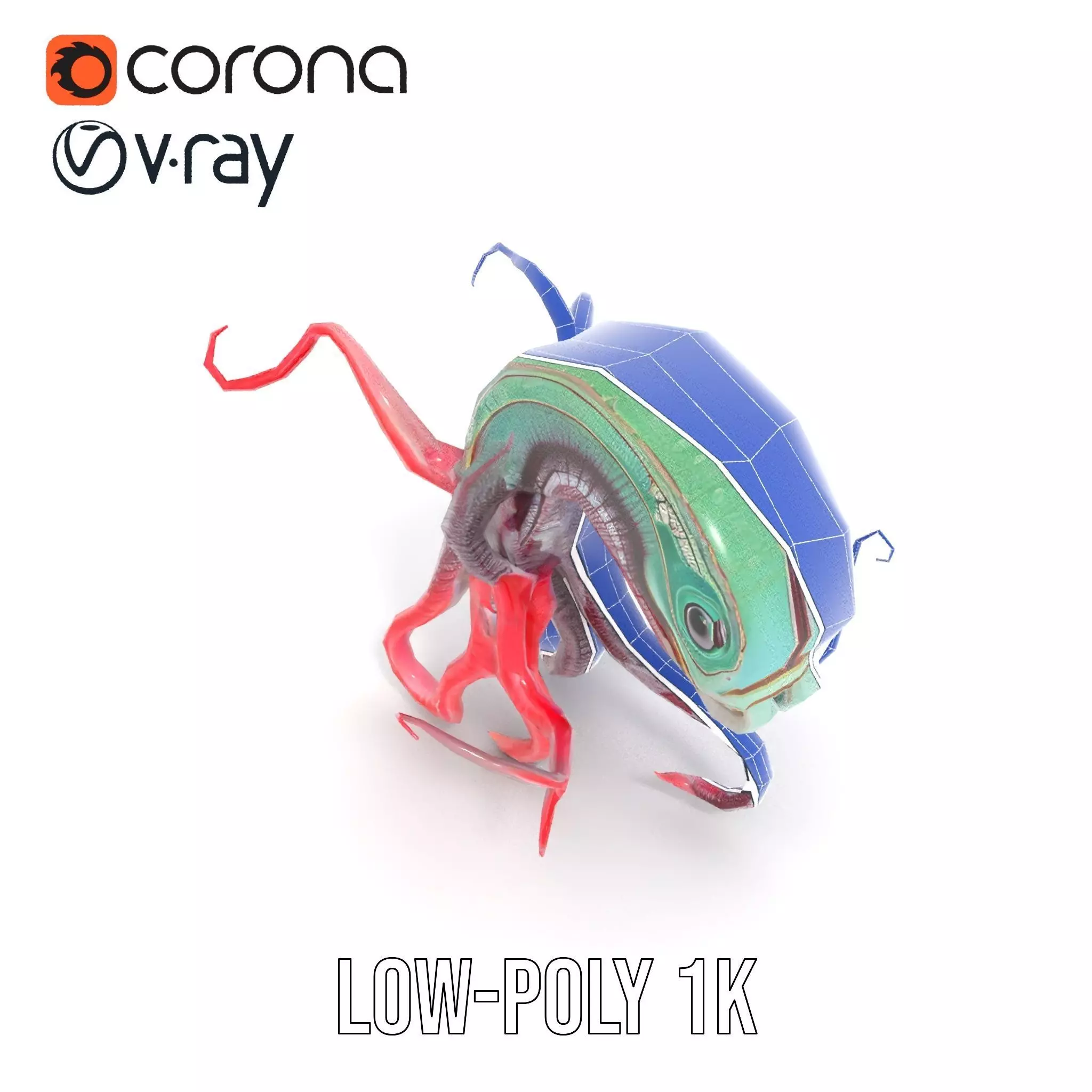 Aqua Tentacle Creature model pack Low-poly 3D model_9