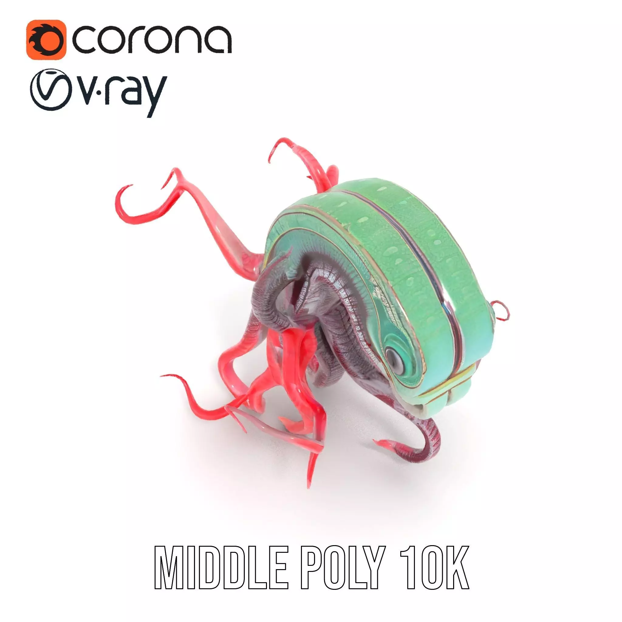 Aqua Tentacle Creature model pack Low-poly 3D model_16