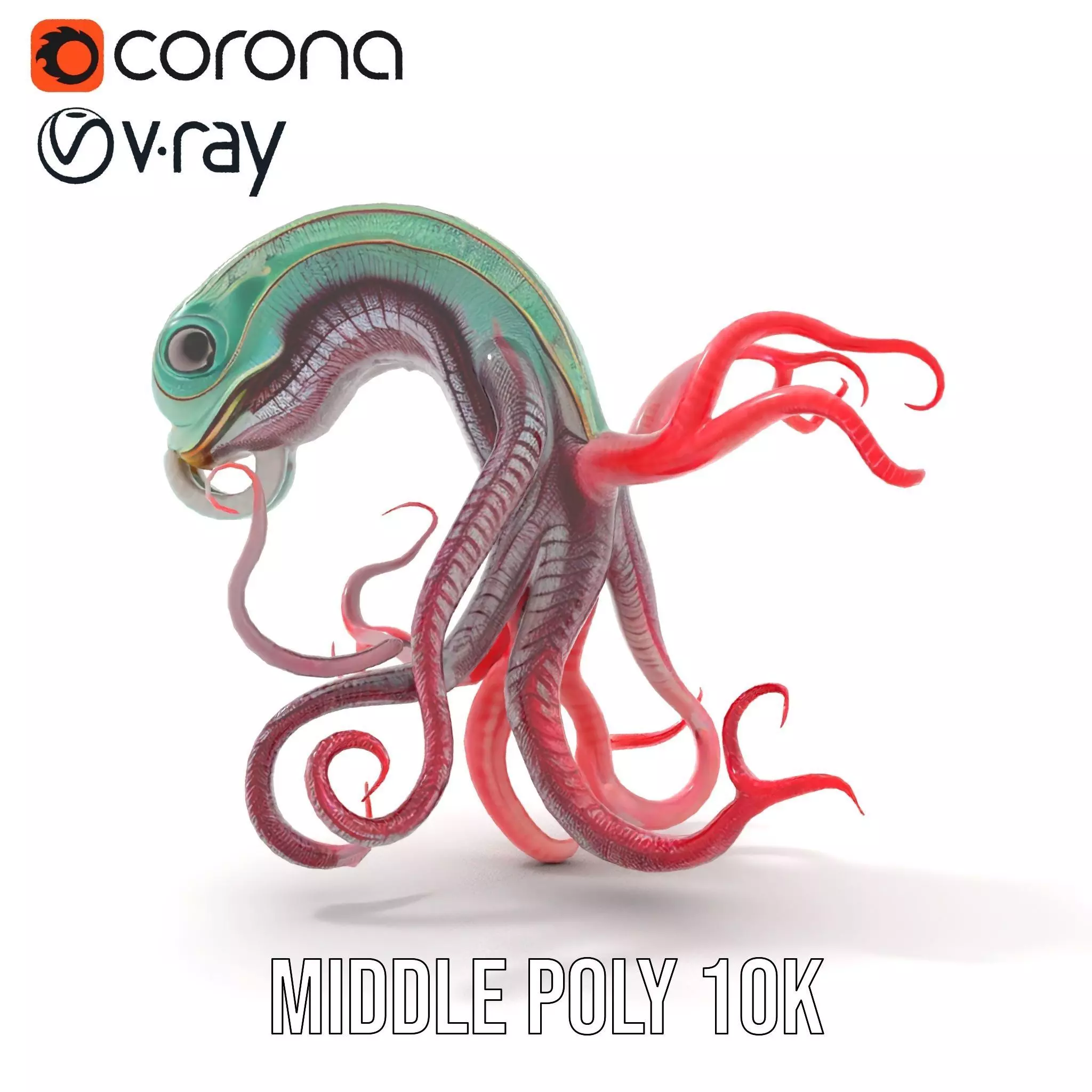 Aqua Tentacle Creature model pack Low-poly 3D model_13