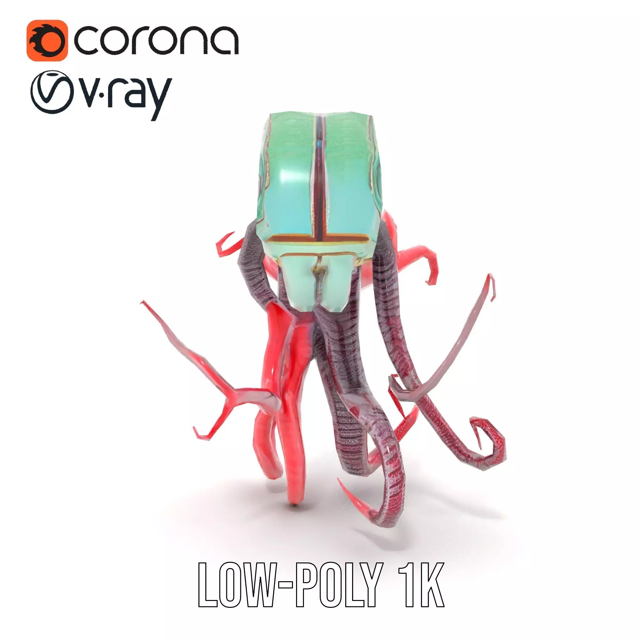 Aqua Tentacle Creature model pack Low-poly 3D model_25