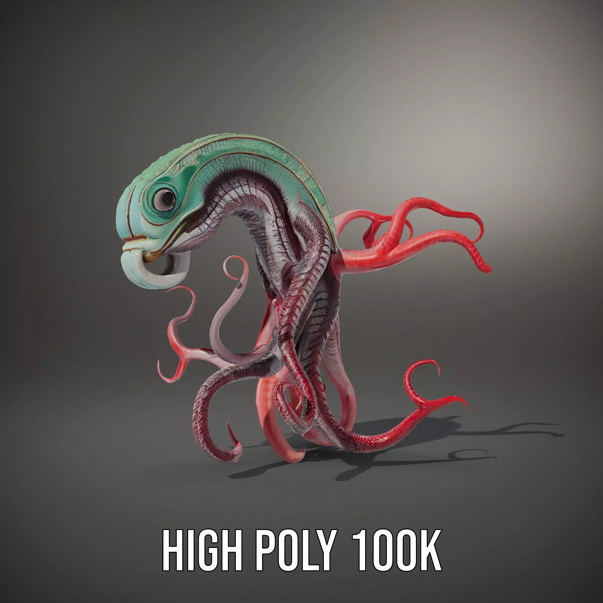 Aqua Tentacle Creature model pack Low-poly 3D model_8