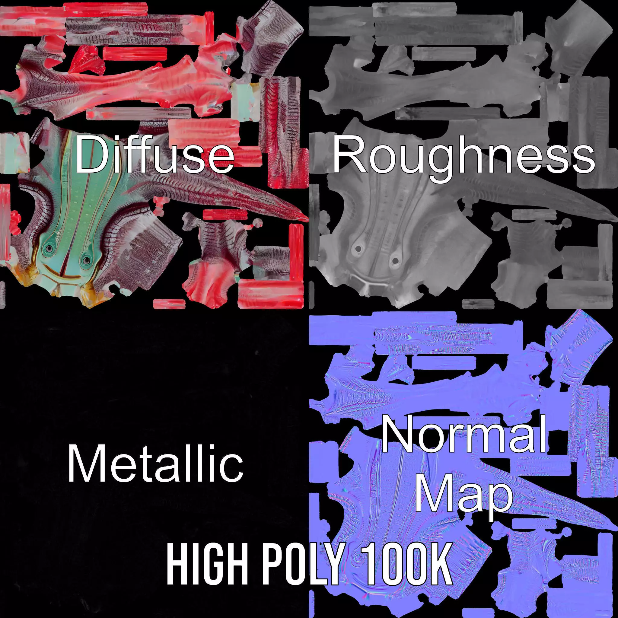 Aqua Tentacle Creature model pack Low-poly 3D model_3