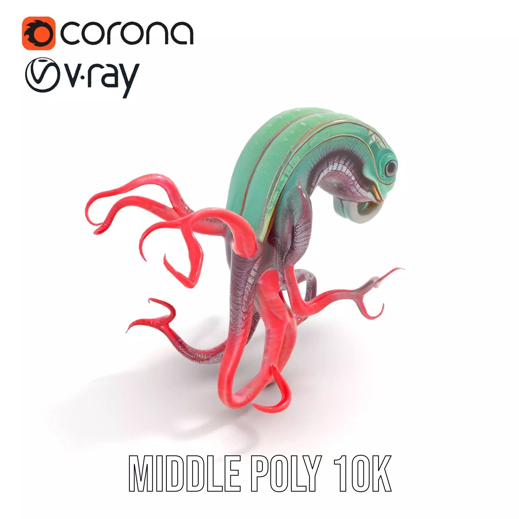 Aqua Tentacle Creature model pack Low-poly 3D model_6