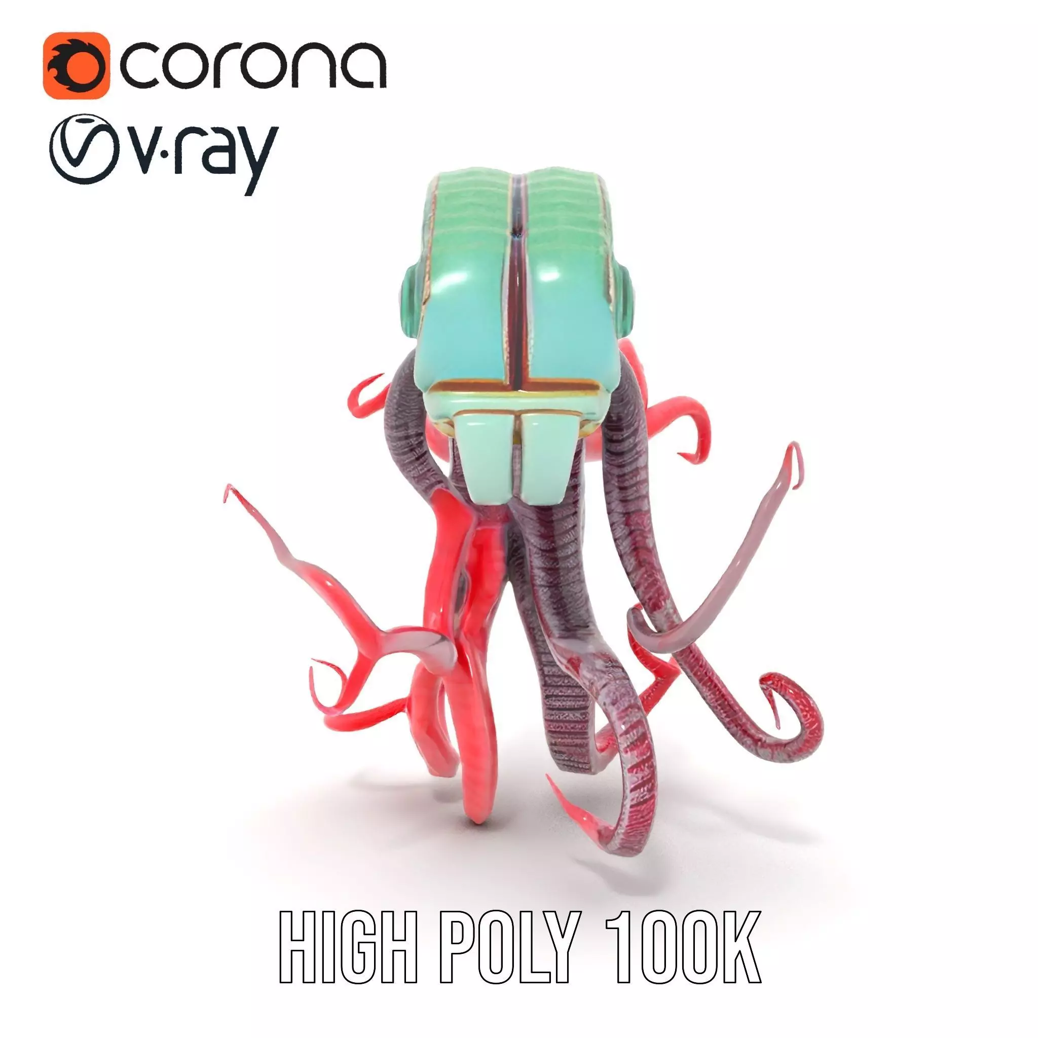 Aqua Tentacle Creature model pack Low-poly 3D model_18