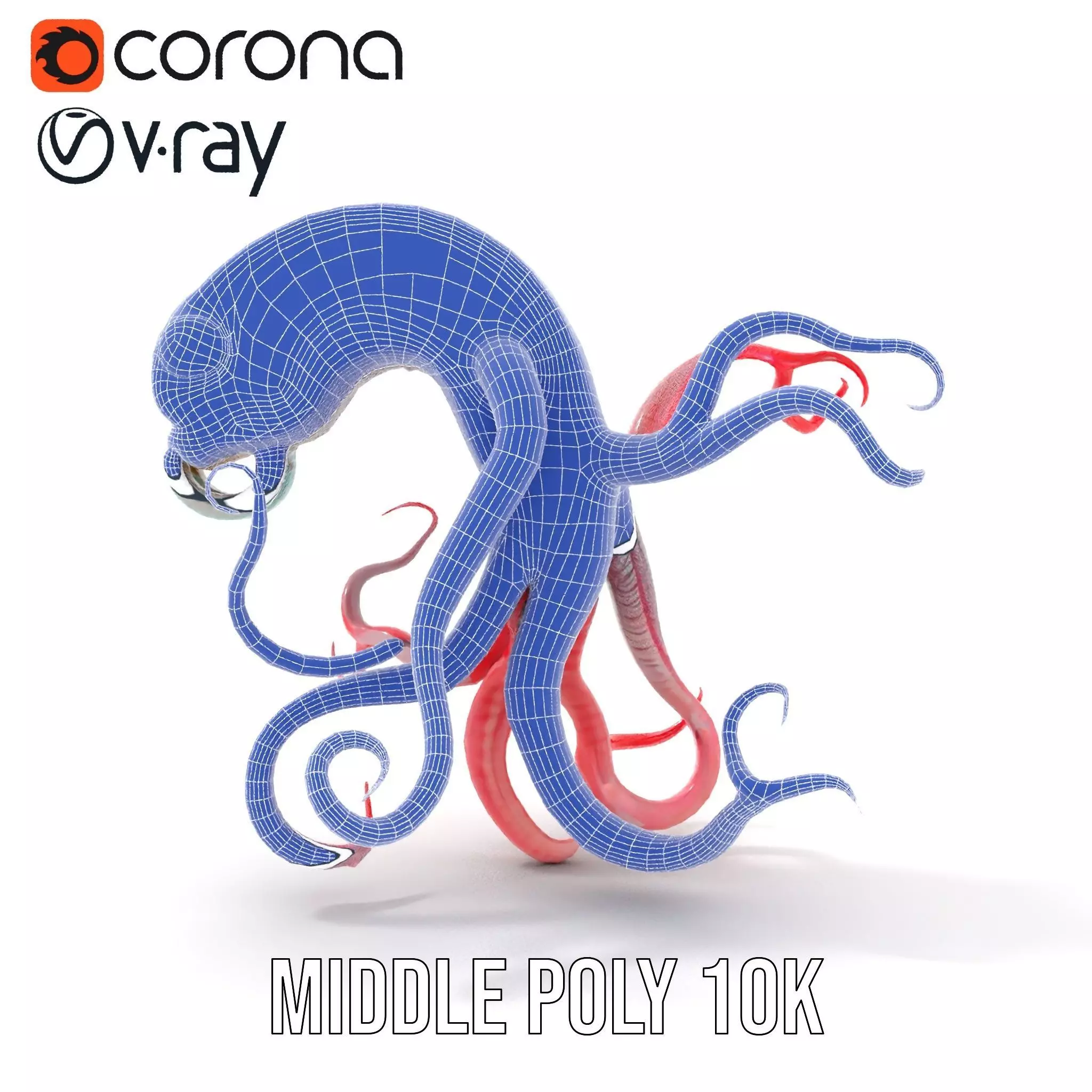 Aqua Tentacle Creature model pack Low-poly 3D model_27
