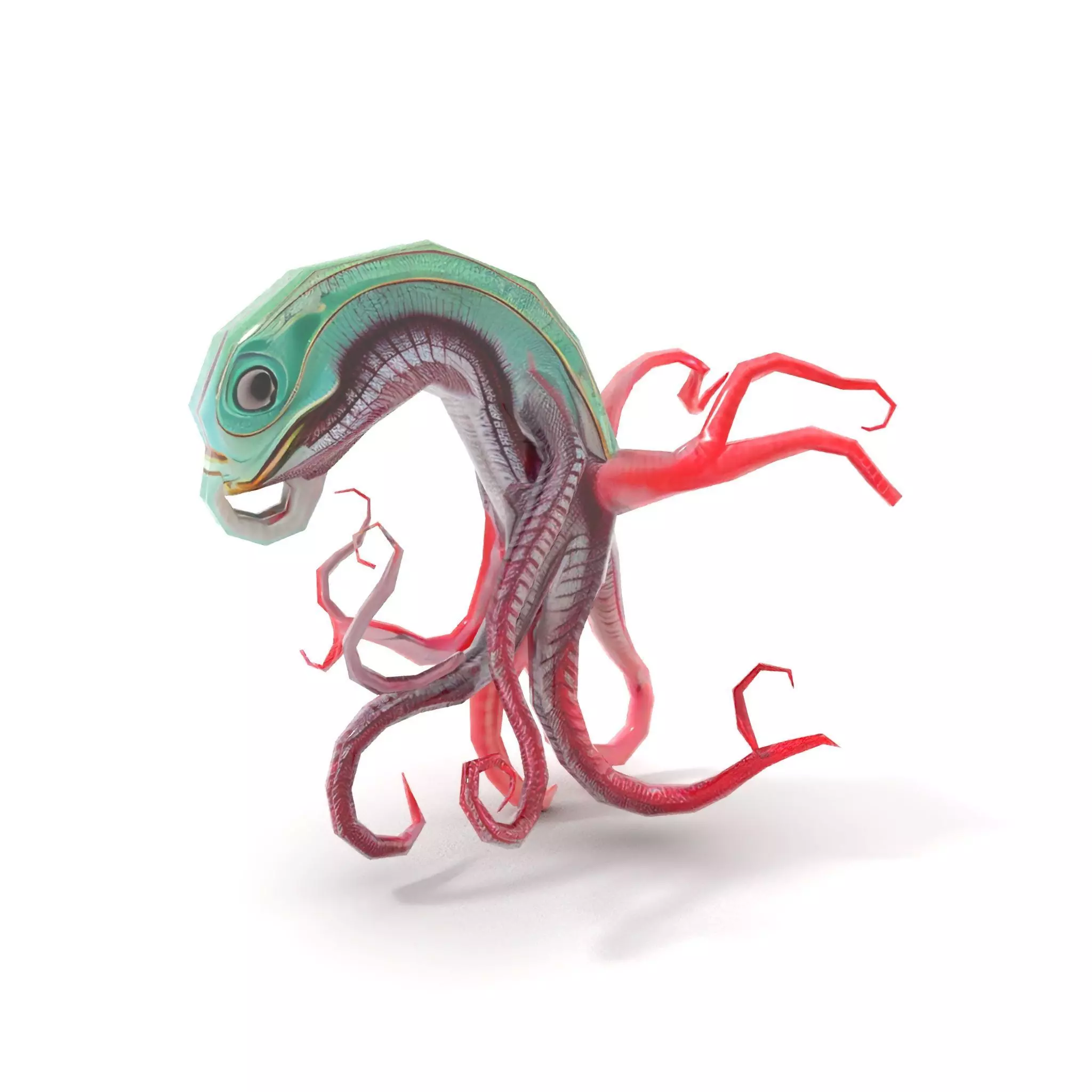 Aqua Tentacle Creature model pack Low-poly 3D model_7