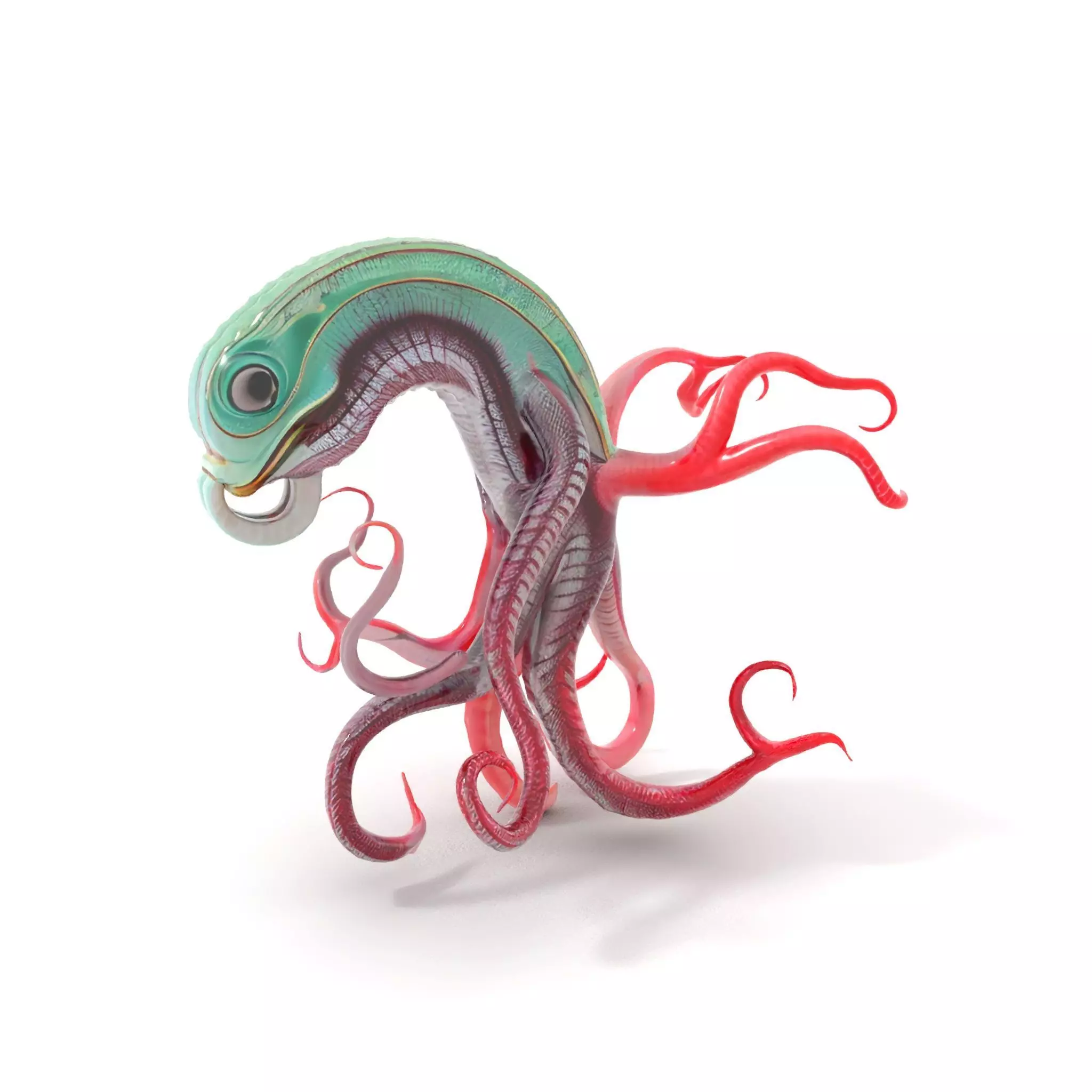 Aqua Tentacle Creature model pack Low-poly 3D model_0