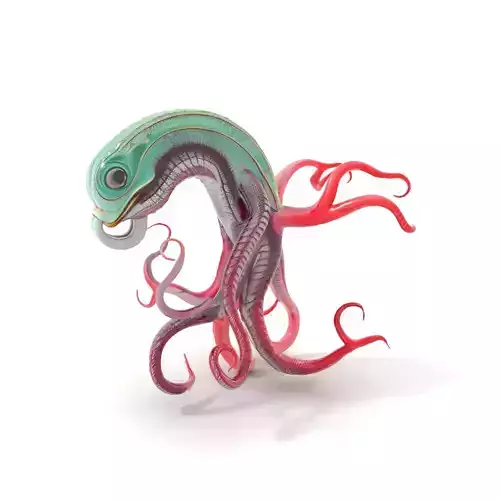 Aqua Tentacle Creature model pack Low-poly 3D model