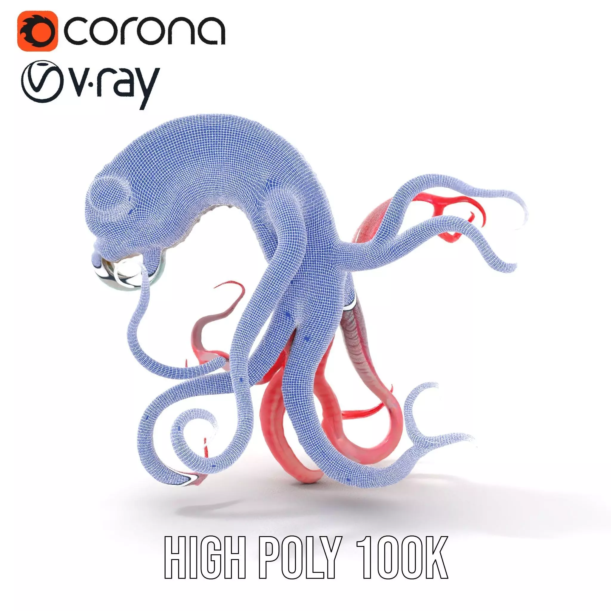 Aqua Tentacle Creature model pack Low-poly 3D model_31