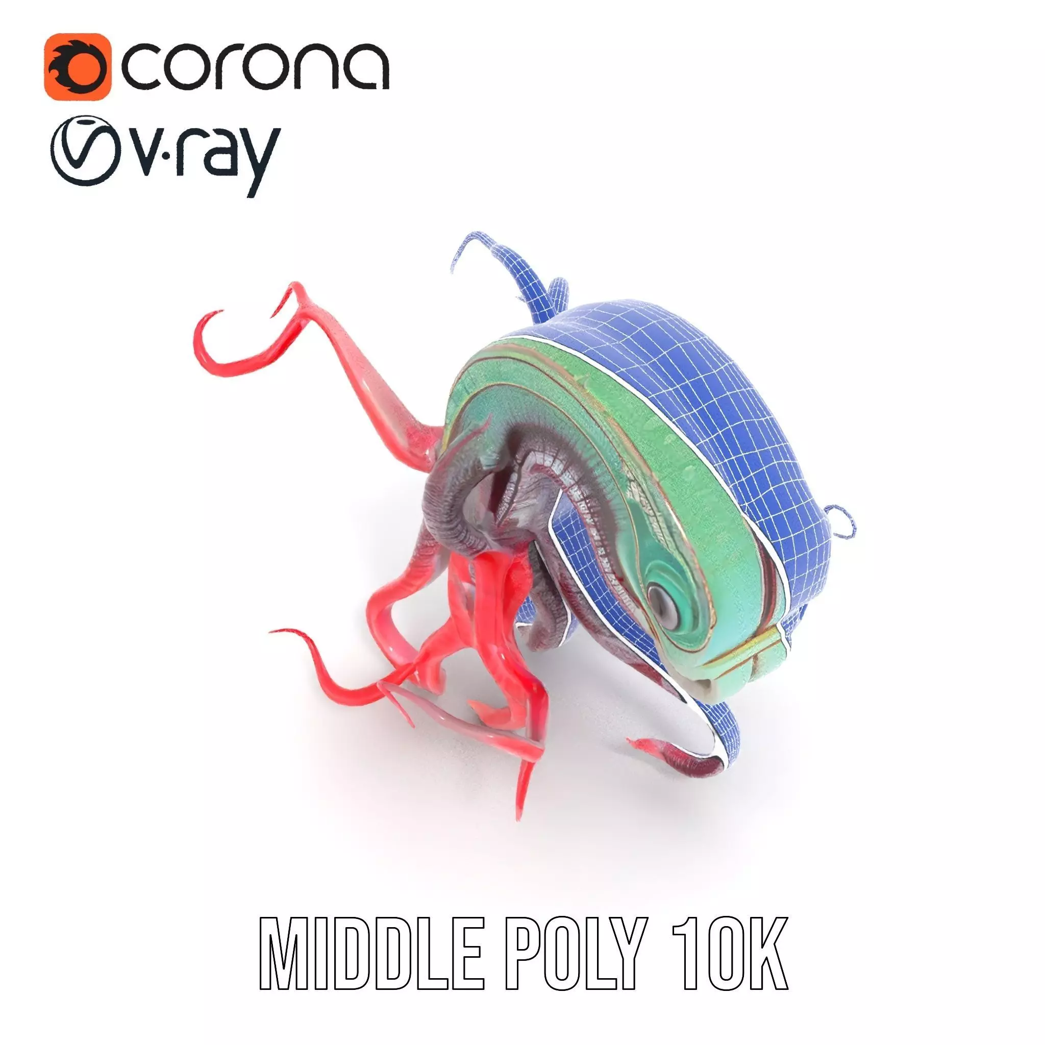 Aqua Tentacle Creature model pack Low-poly 3D model_29