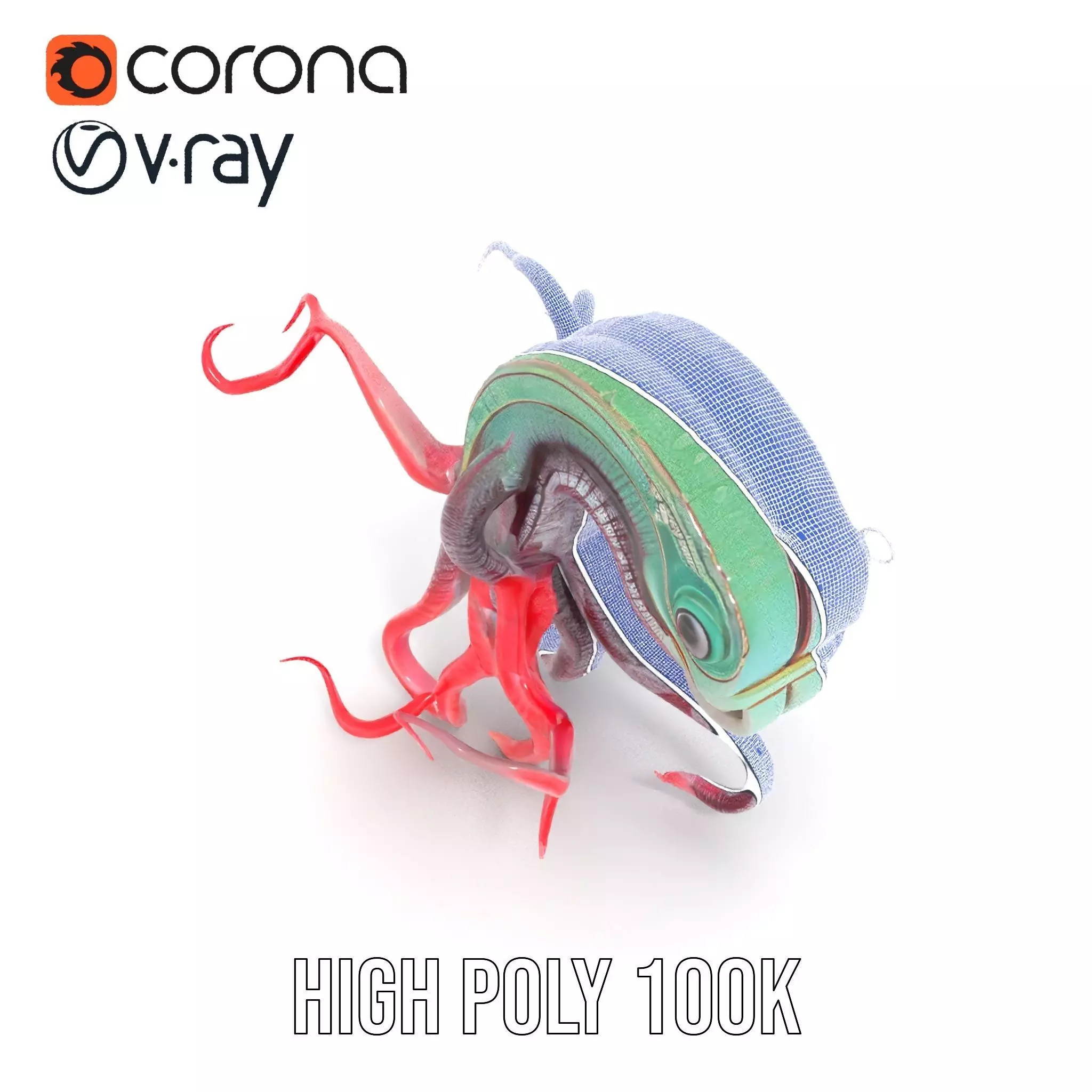 Aqua Tentacle Creature model pack Low-poly 3D model_32