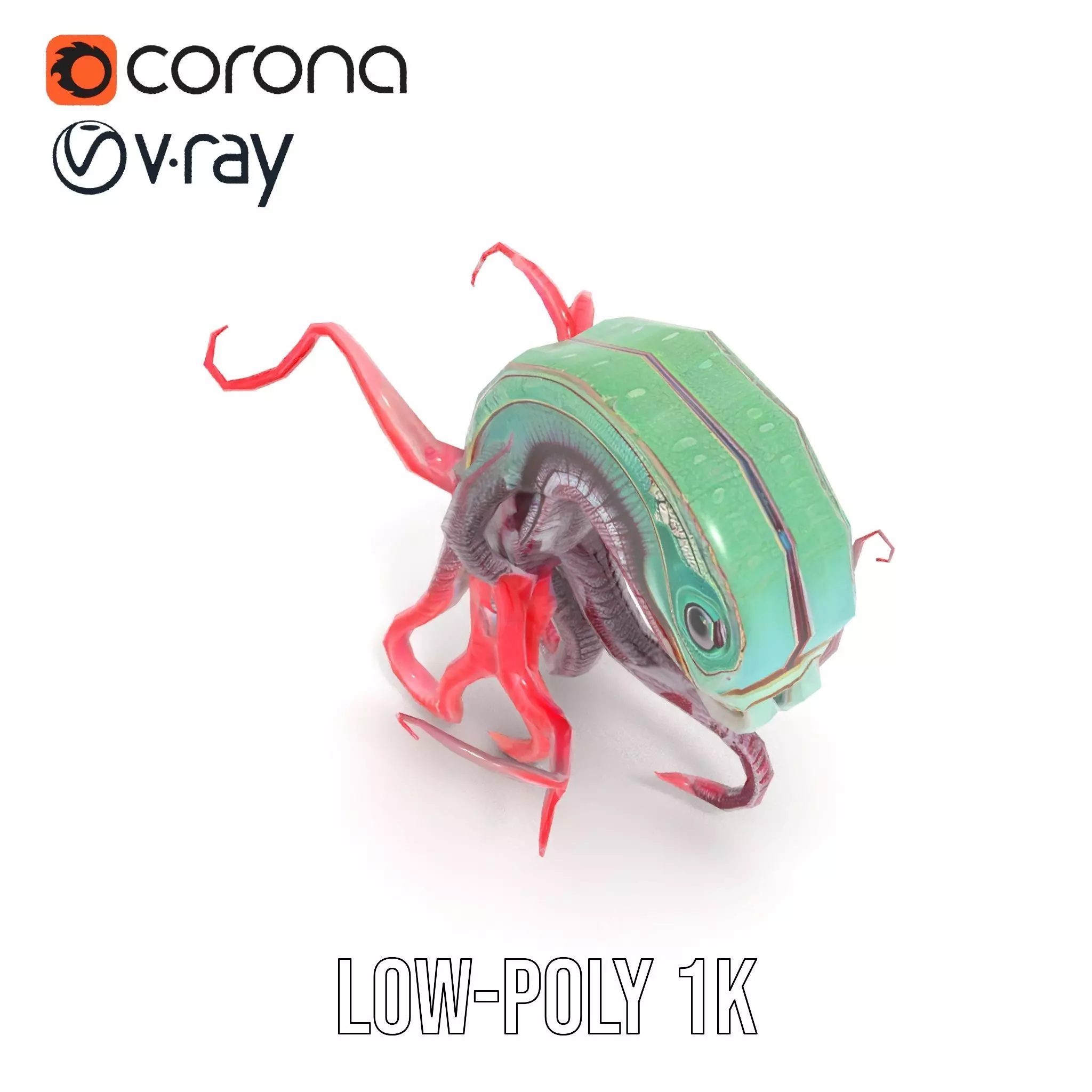 Aqua Tentacle Creature model pack Low-poly 3D model_17