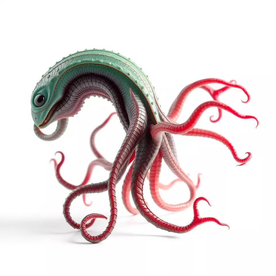 Aqua Tentacle Creature model pack Low-poly 3D model_2