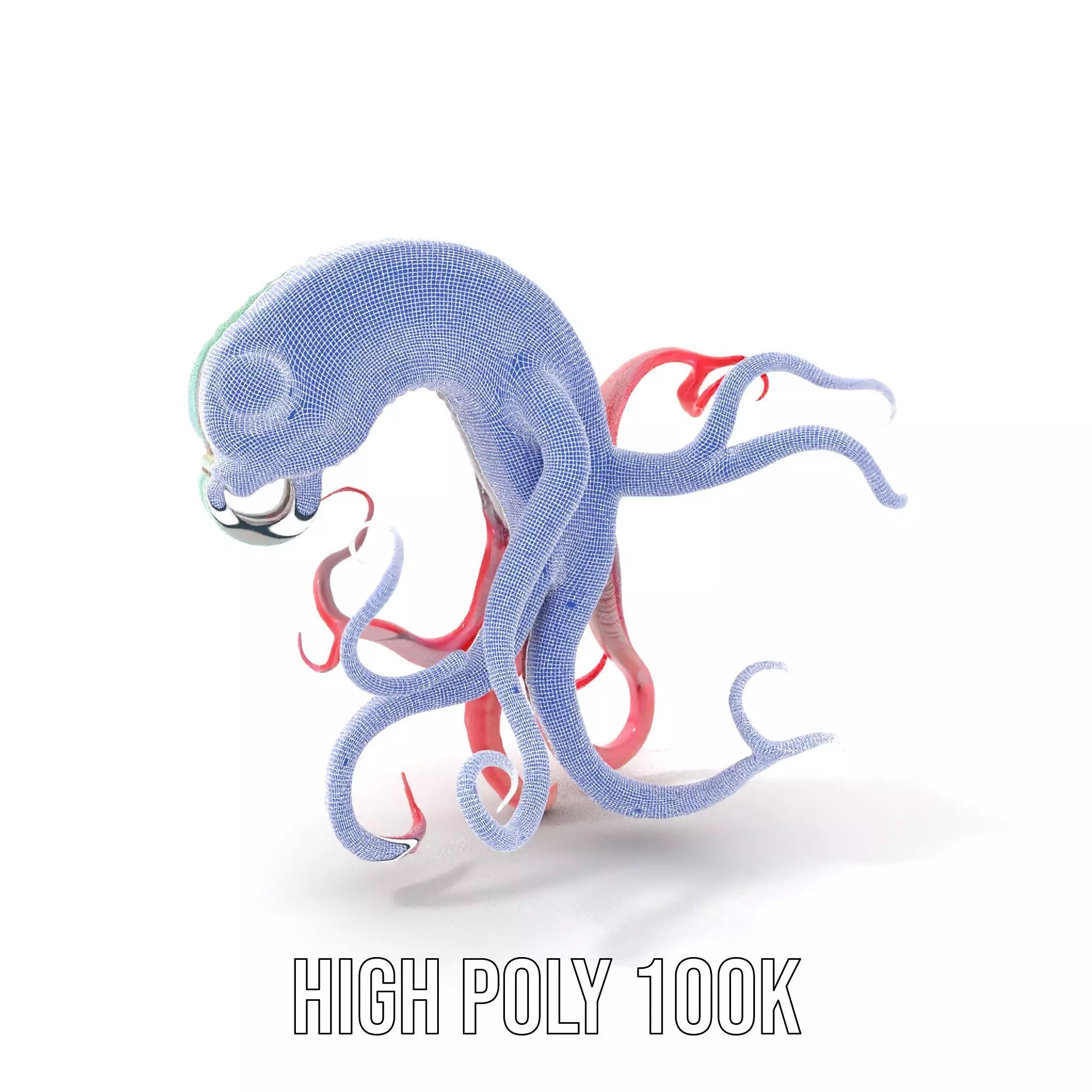 Aqua Tentacle Creature model pack Low-poly 3D model_4