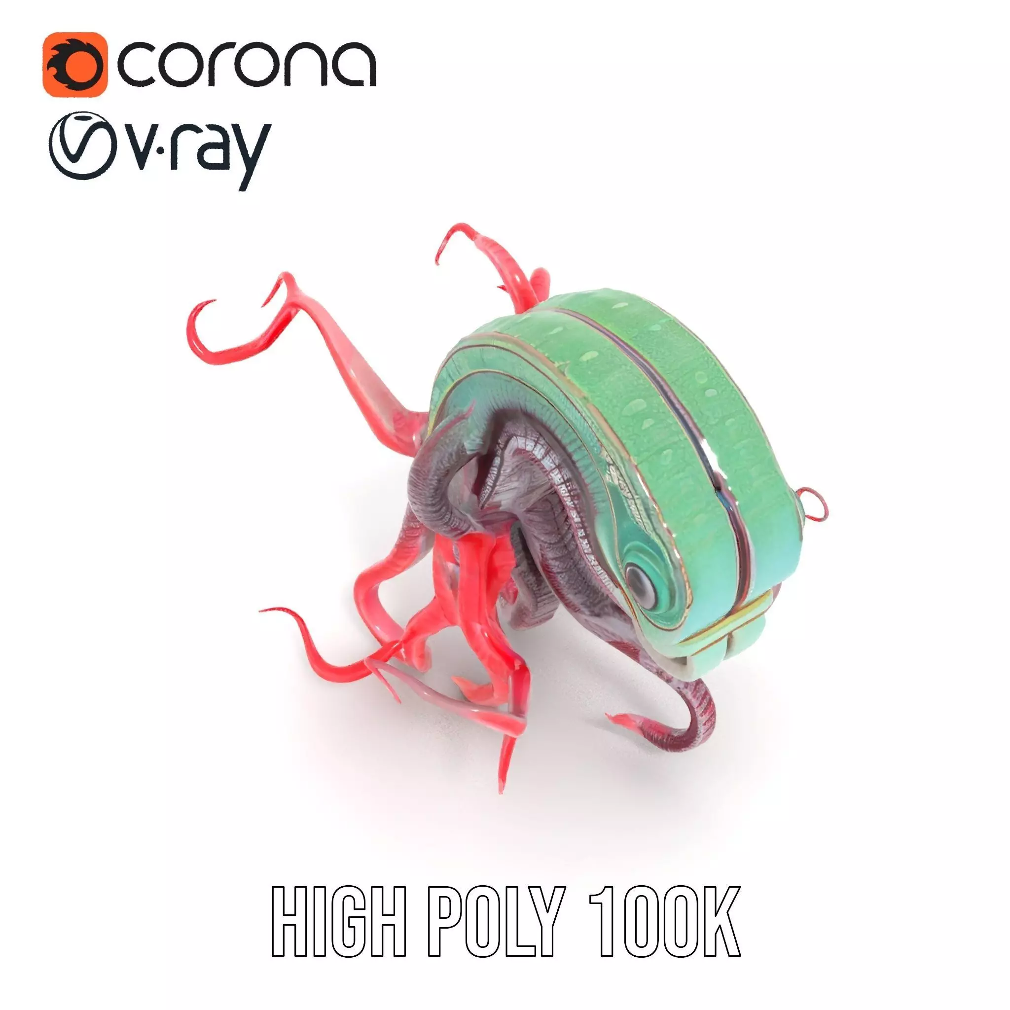 Aqua Tentacle Creature model pack Low-poly 3D model_26