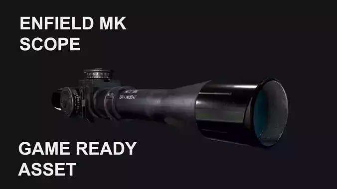 Enfield Mk I Scope - Game Ready Rifle 3D Model
