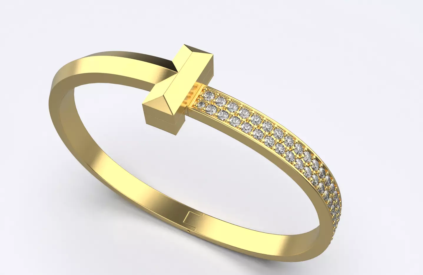 Tiffany T Bracelet 3D print model_6
