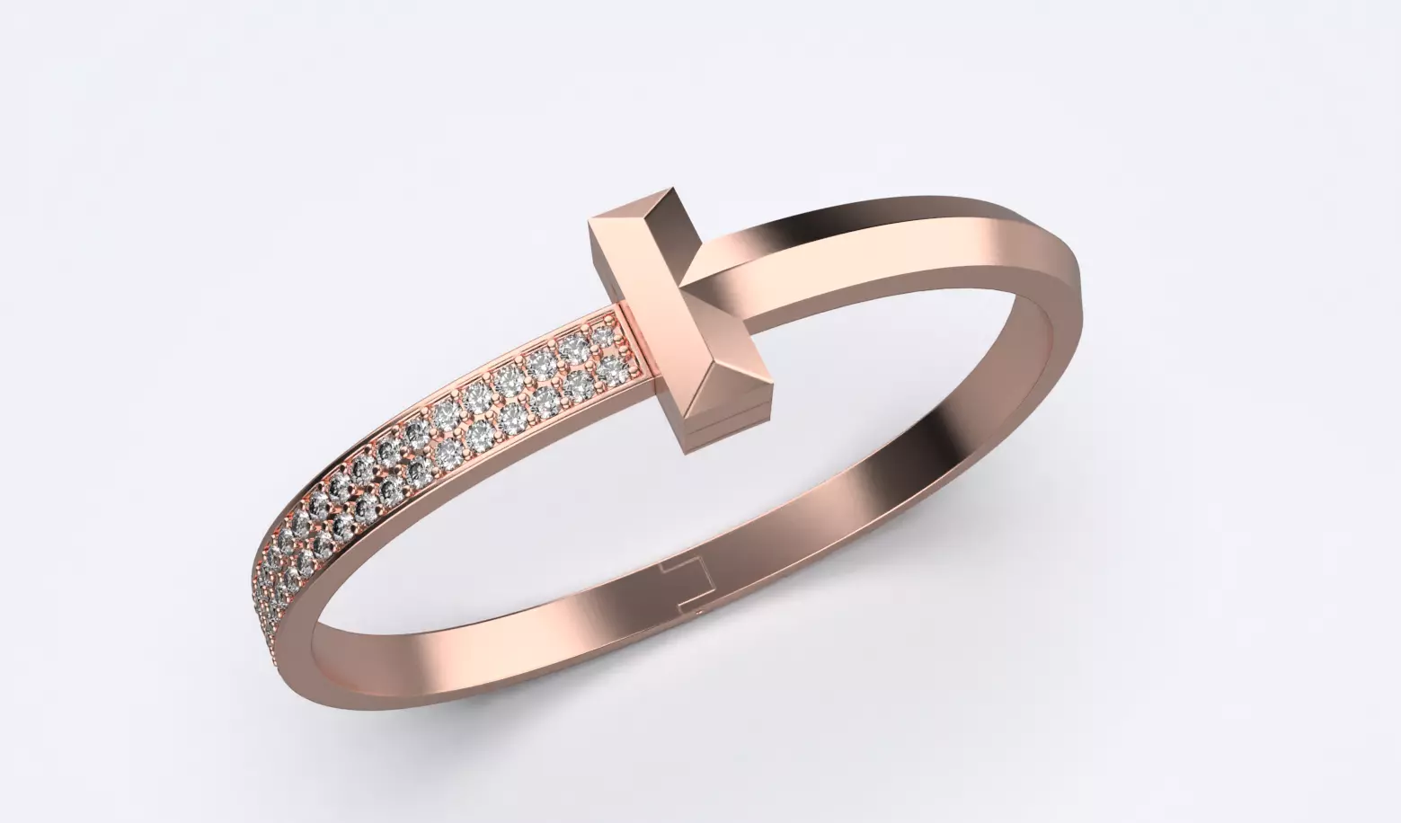 Tiffany T Bracelet 3D print model_12