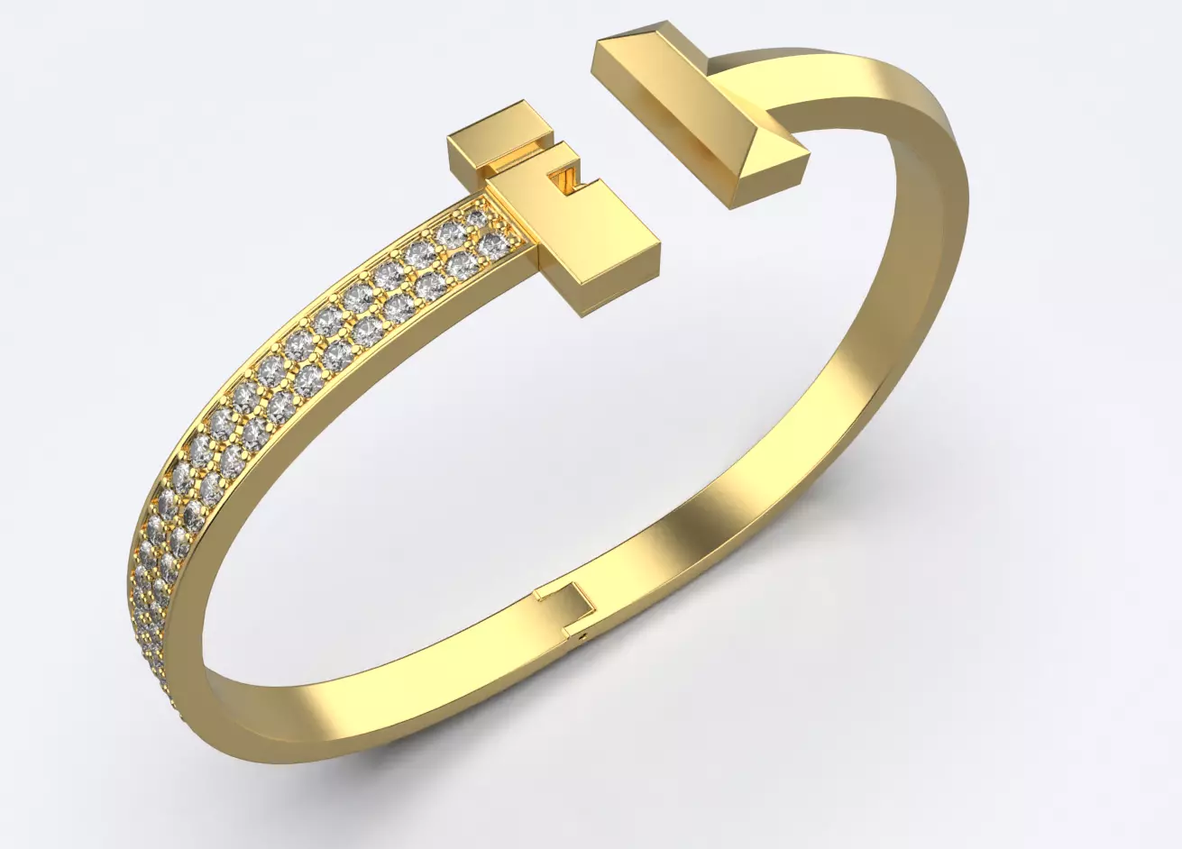 Tiffany T Bracelet 3D print model_4