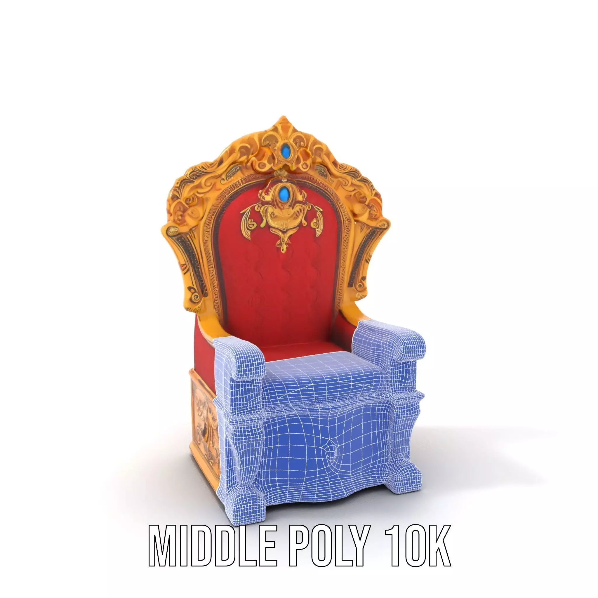 Ornate Royal Throne model pack Low-poly 3D model_15