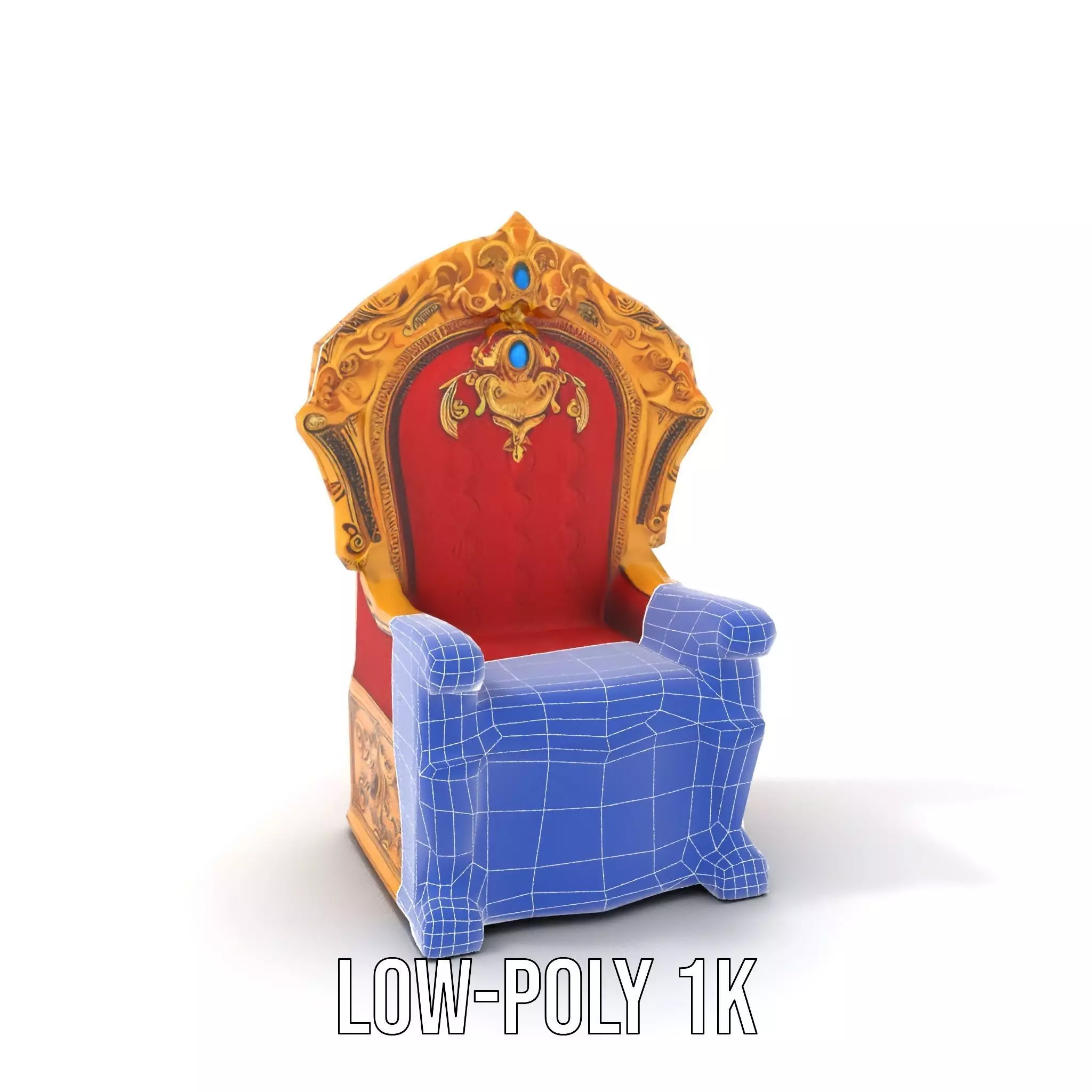 Ornate Royal Throne model pack Low-poly 3D model_16