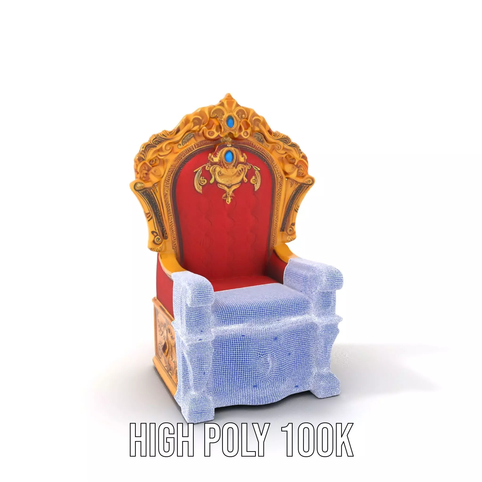 Ornate Royal Throne model pack Low-poly 3D model_4