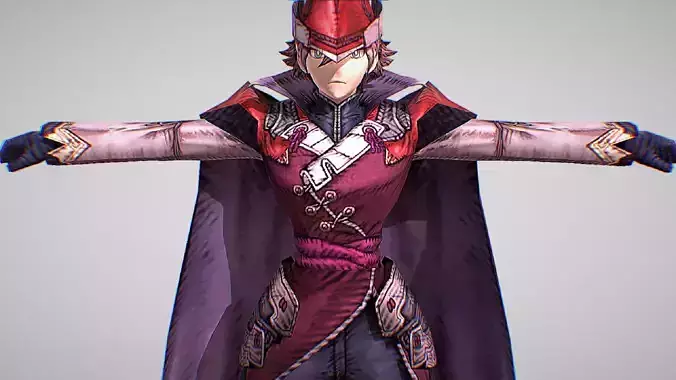 Adelard - Vermillion Devil - Final Fantasy War Of The Visions Low-poly 3D model