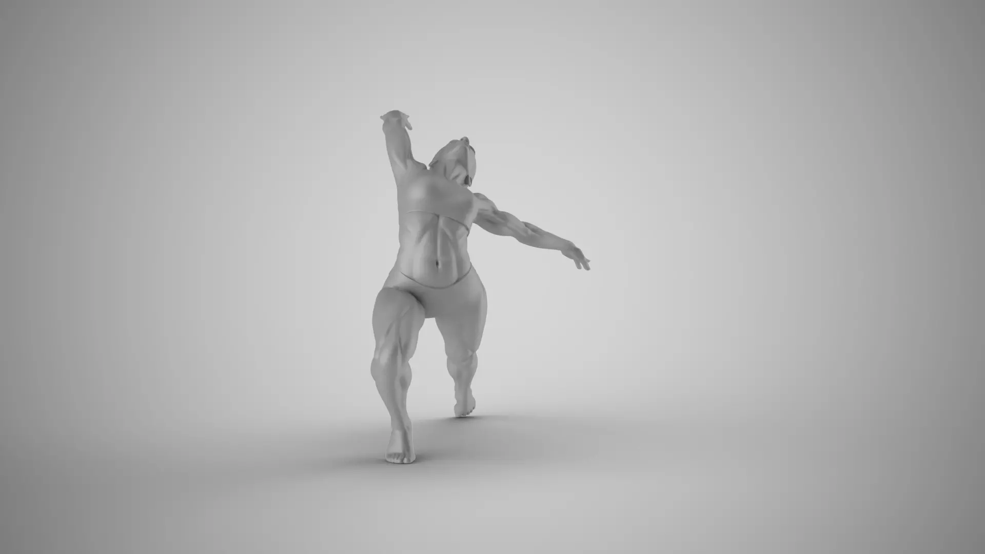 Muscular Gymnast 3D print model_2