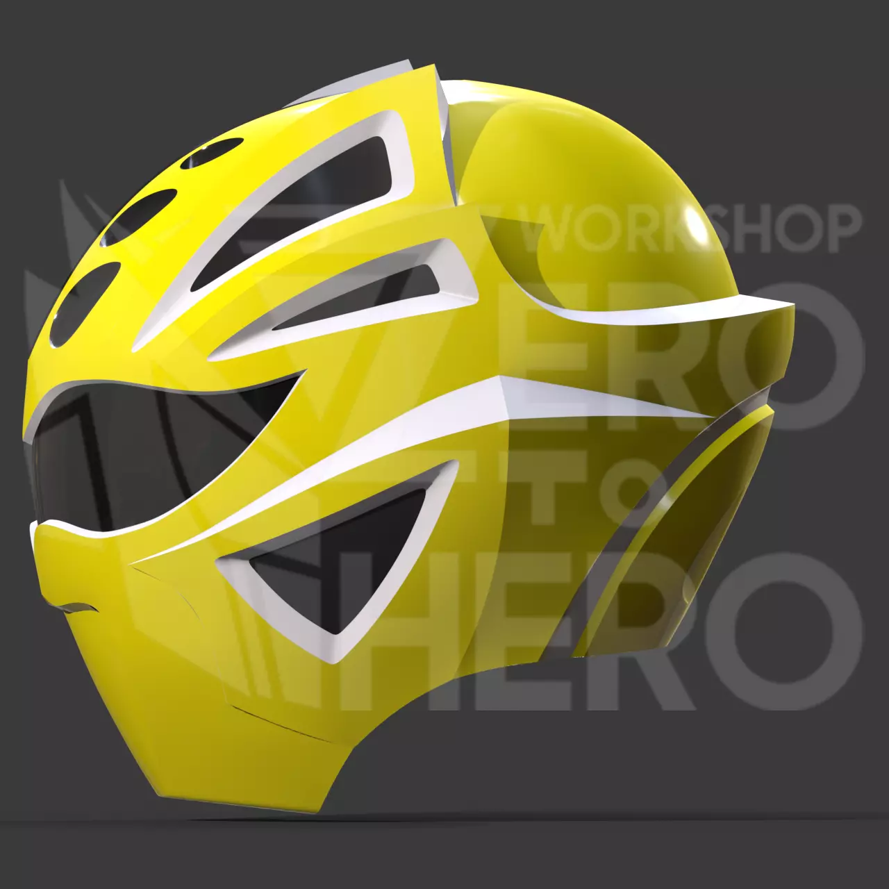 Gekiranger - Power Rangers Jungle Fury Yellow Master Mode helmet 3D print model_2