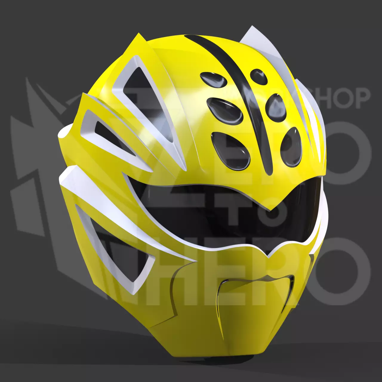 Gekiranger - Power Rangers Jungle Fury Yellow Master Mode helmet 3D print model_3