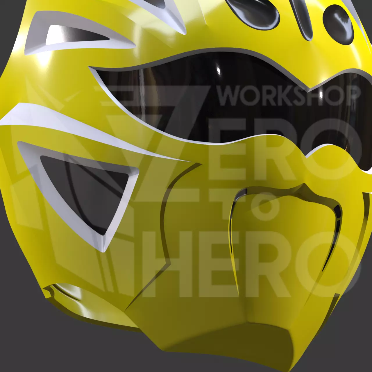 Gekiranger - Power Rangers Jungle Fury Yellow Master Mode helmet 3D print model_5