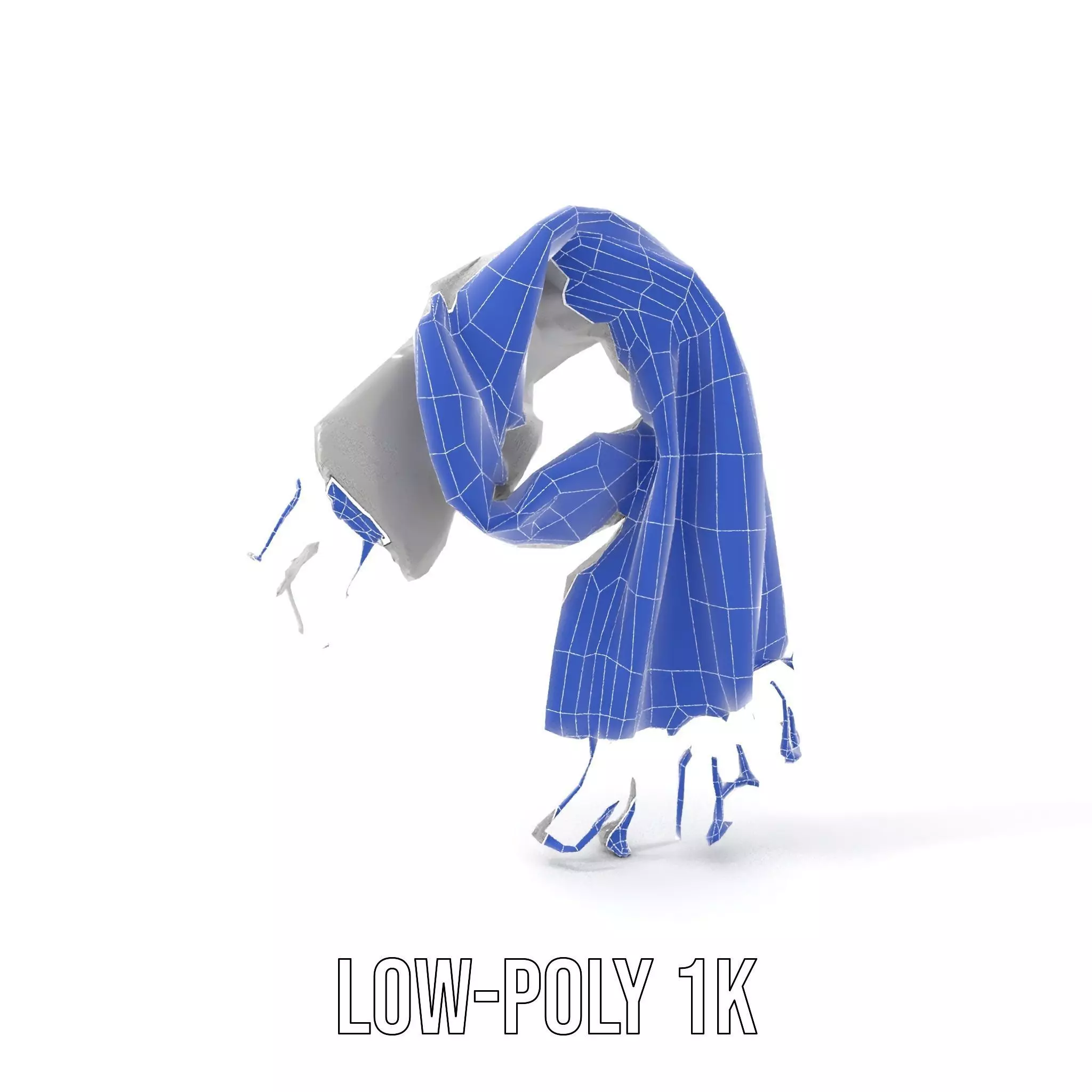 Elegant Gray Scarf model pack Low-poly 3D model_20