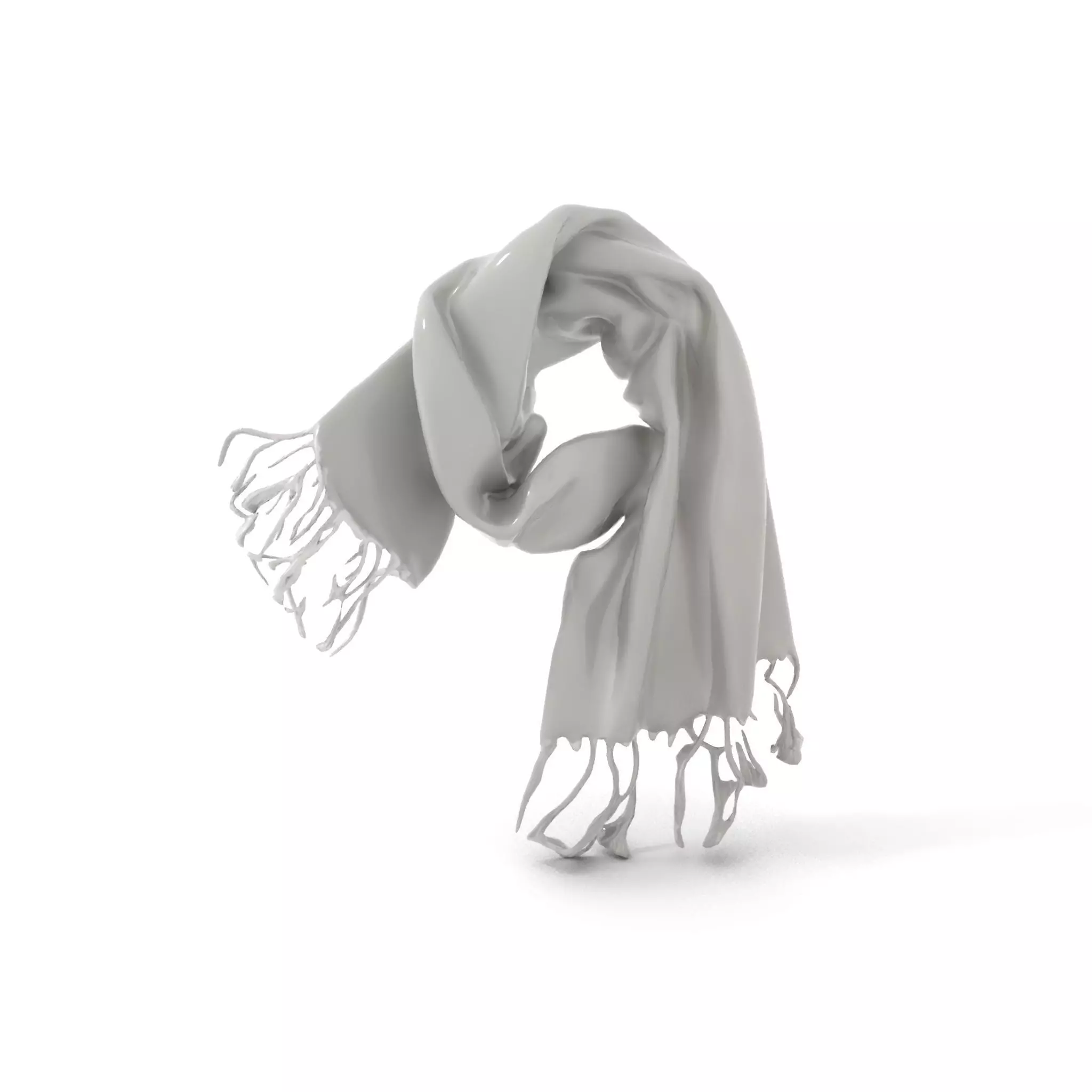 Elegant Gray Scarf model pack Low-poly 3D model_5