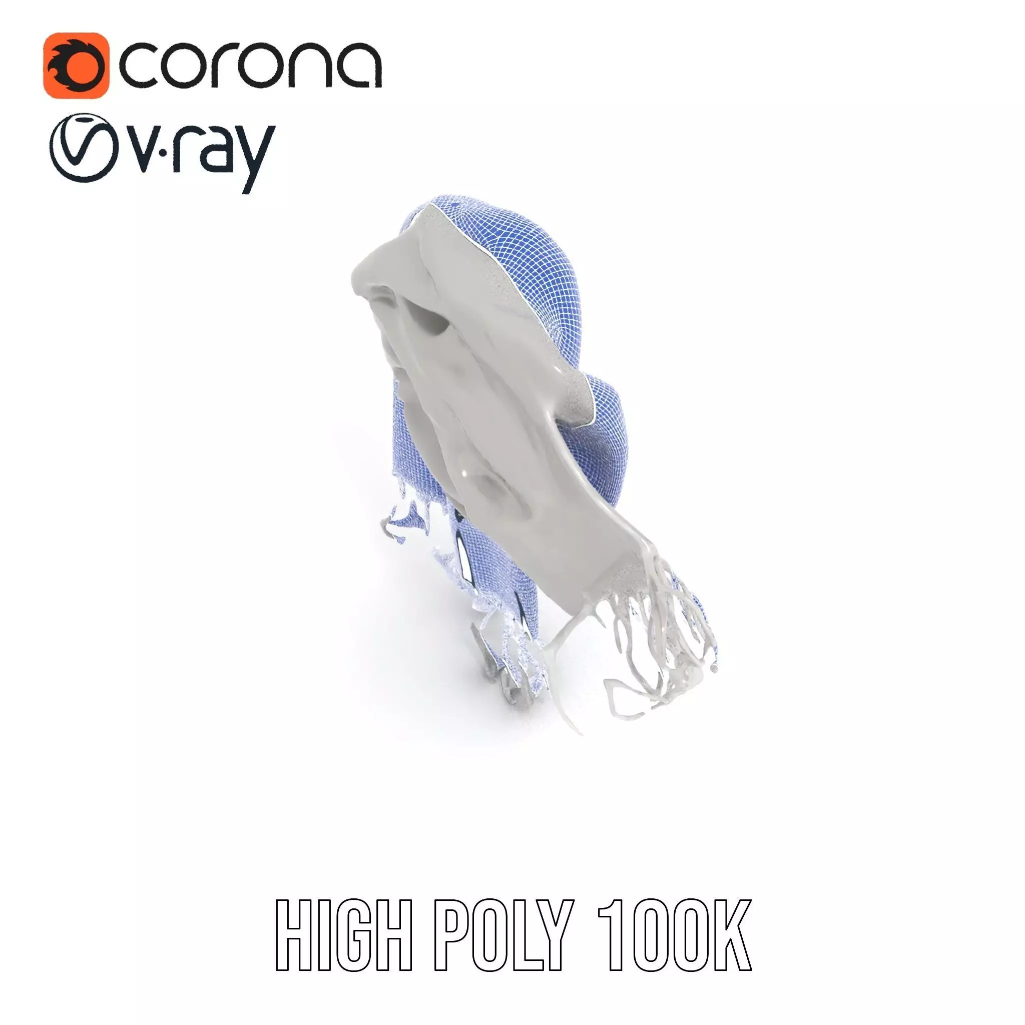 Elegant Gray Scarf model pack Low-poly 3D model_23