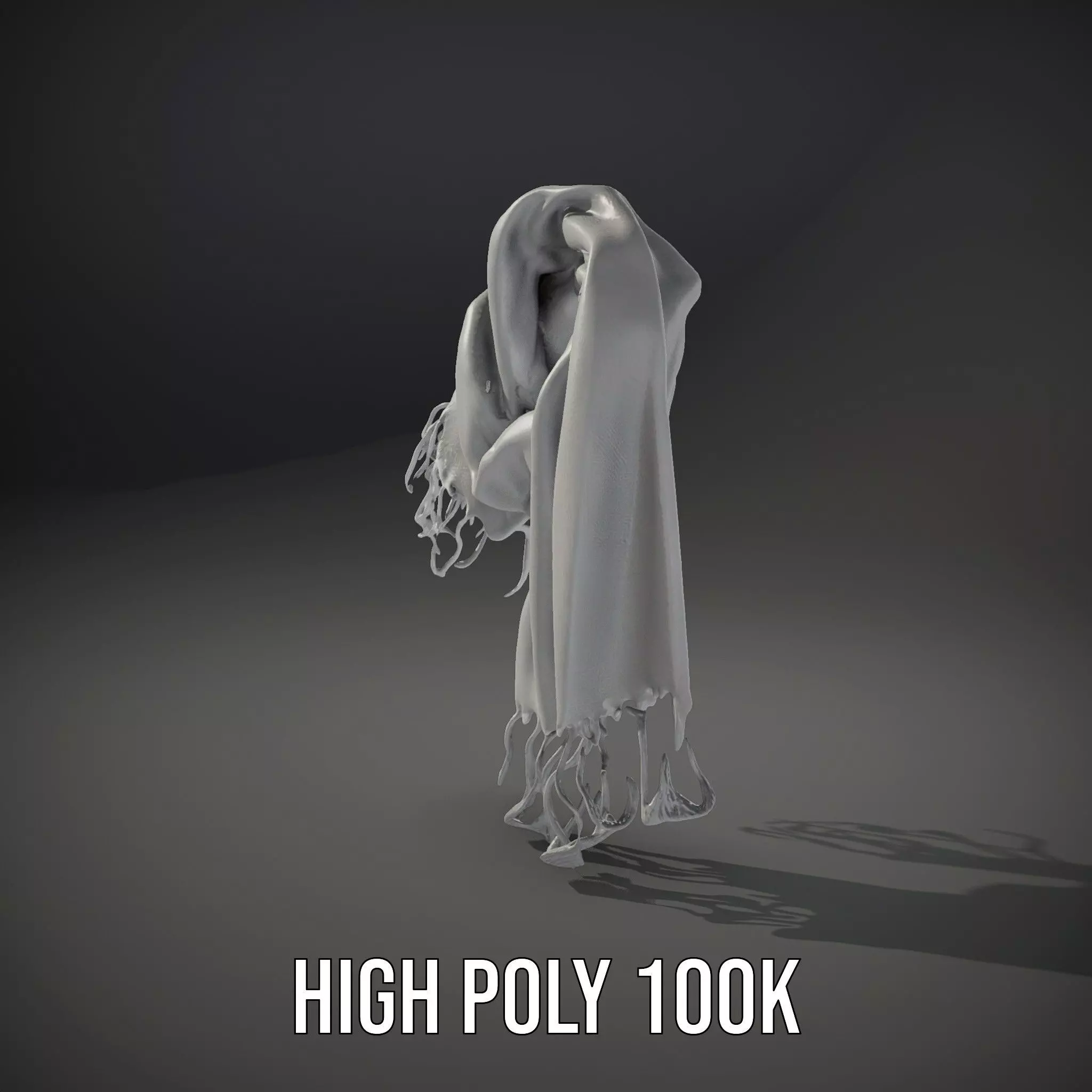 Elegant Gray Scarf model pack Low-poly 3D model_8