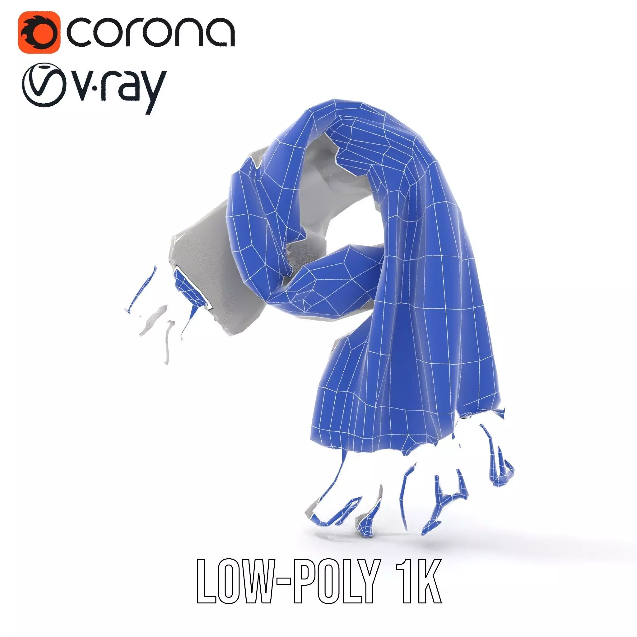 Elegant Gray Scarf model pack Low-poly 3D model_17
