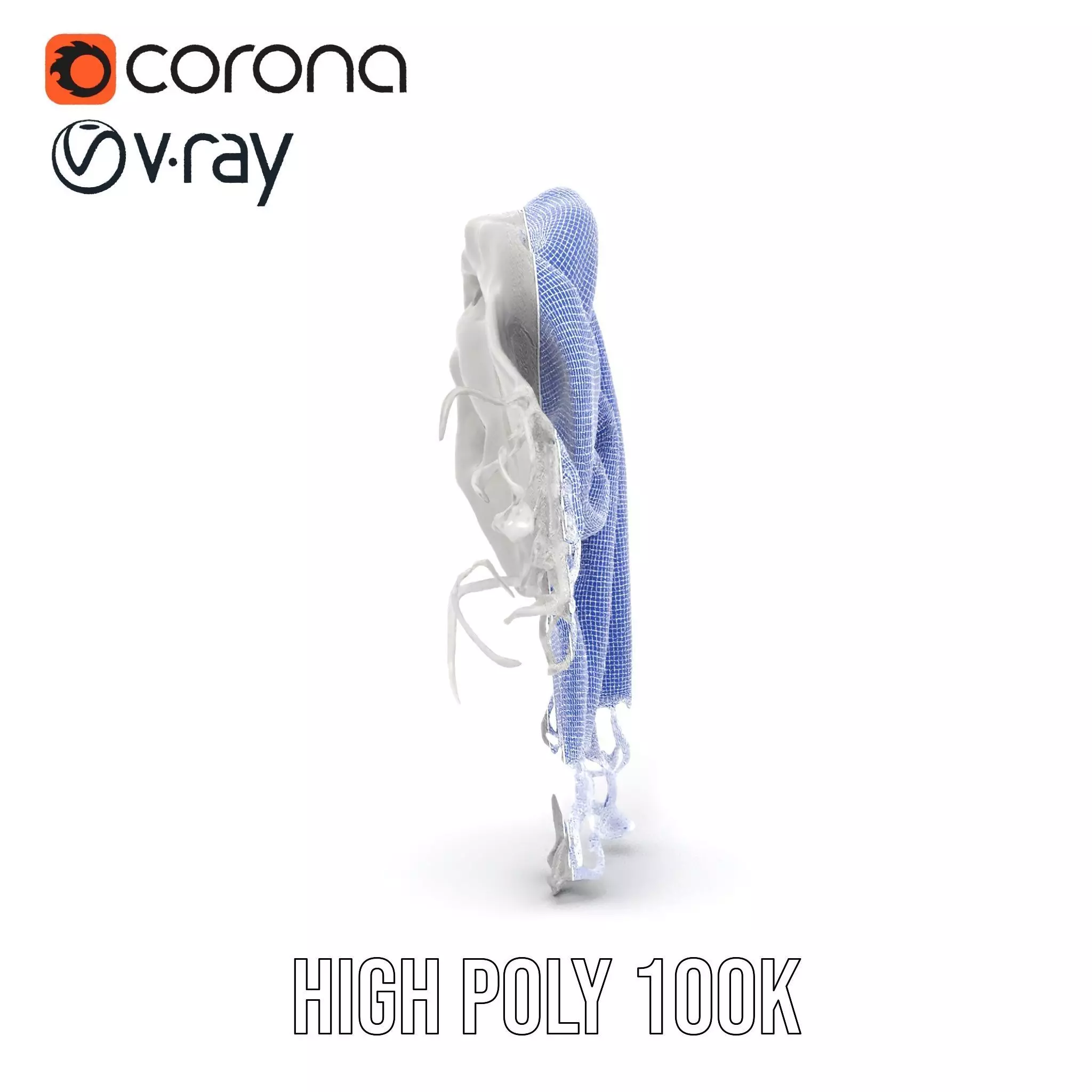 Elegant Gray Scarf model pack Low-poly 3D model_33